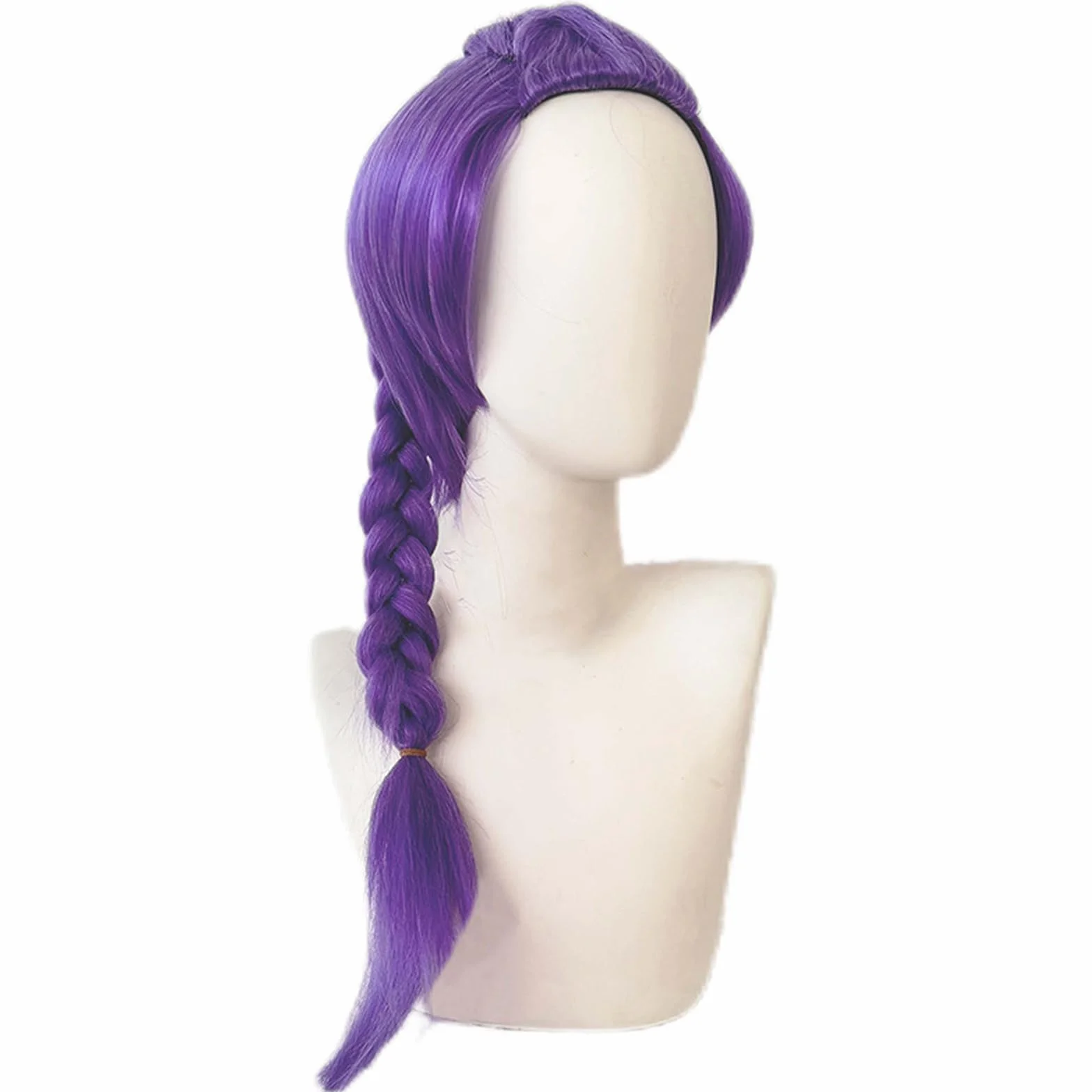 Peluca de Anime para Cosplay Niños Mujeres Trenzas Moradas Accesorio Realista Halloween