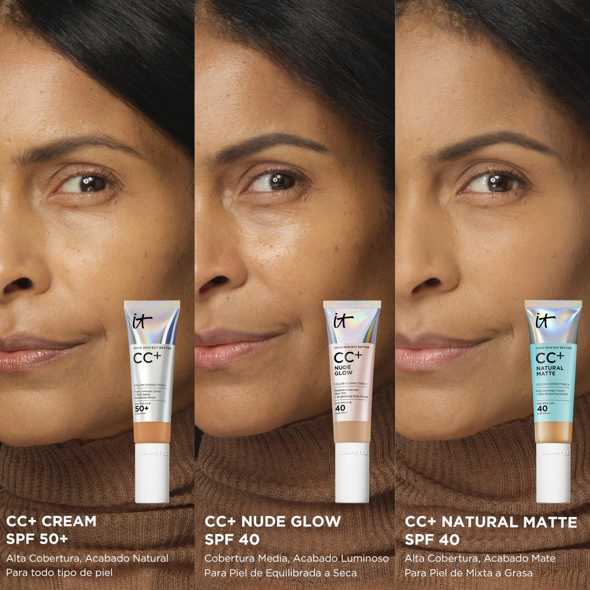 IT Cosmetics Base de Maquillaje SPF50+ Cobertura Total Acabado Natural Light