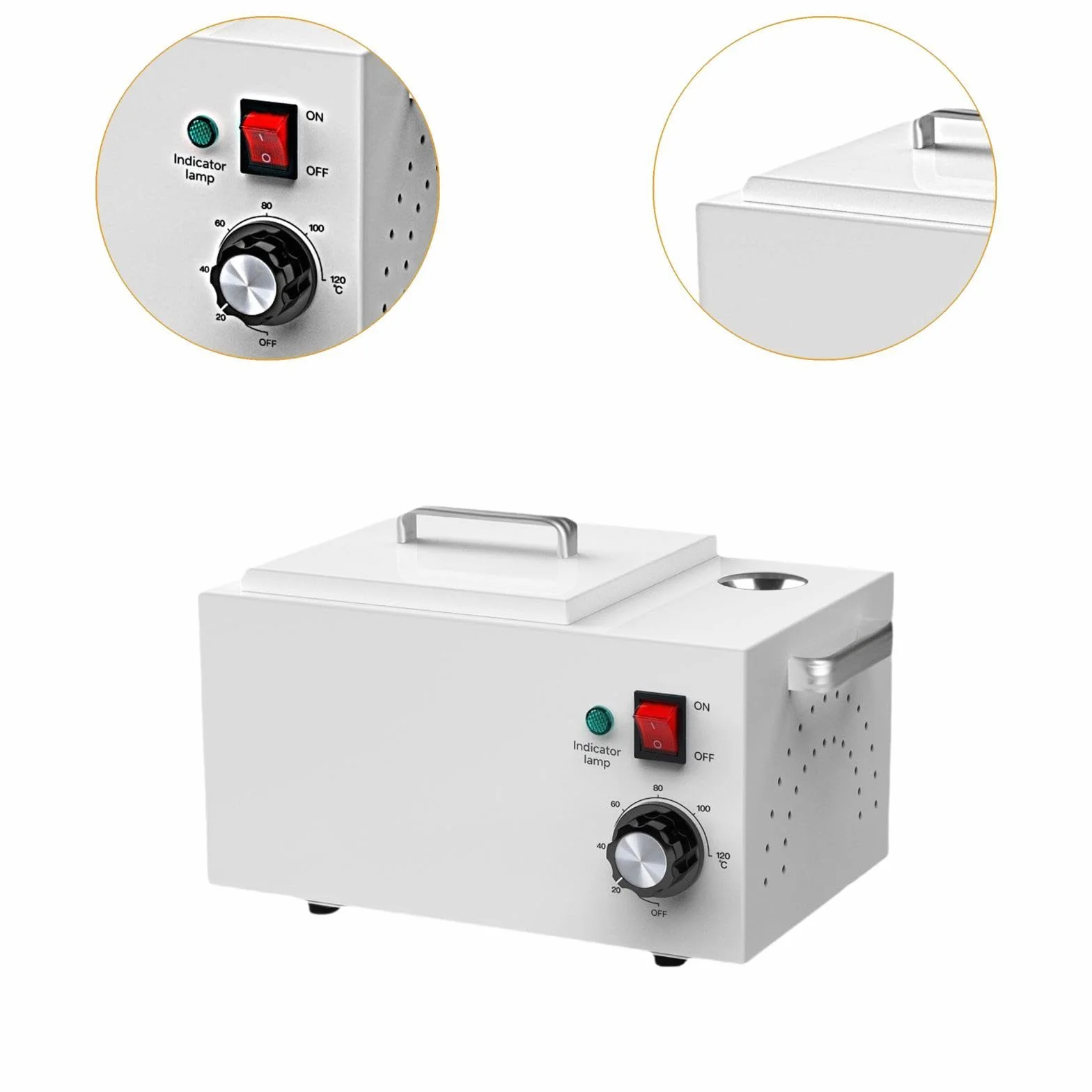 Amagogo Máquina calentadora de eléctrica, equipo de belleza de la piel, calentador de Metal de 2,5 L para depilación, olla de cera profesional para