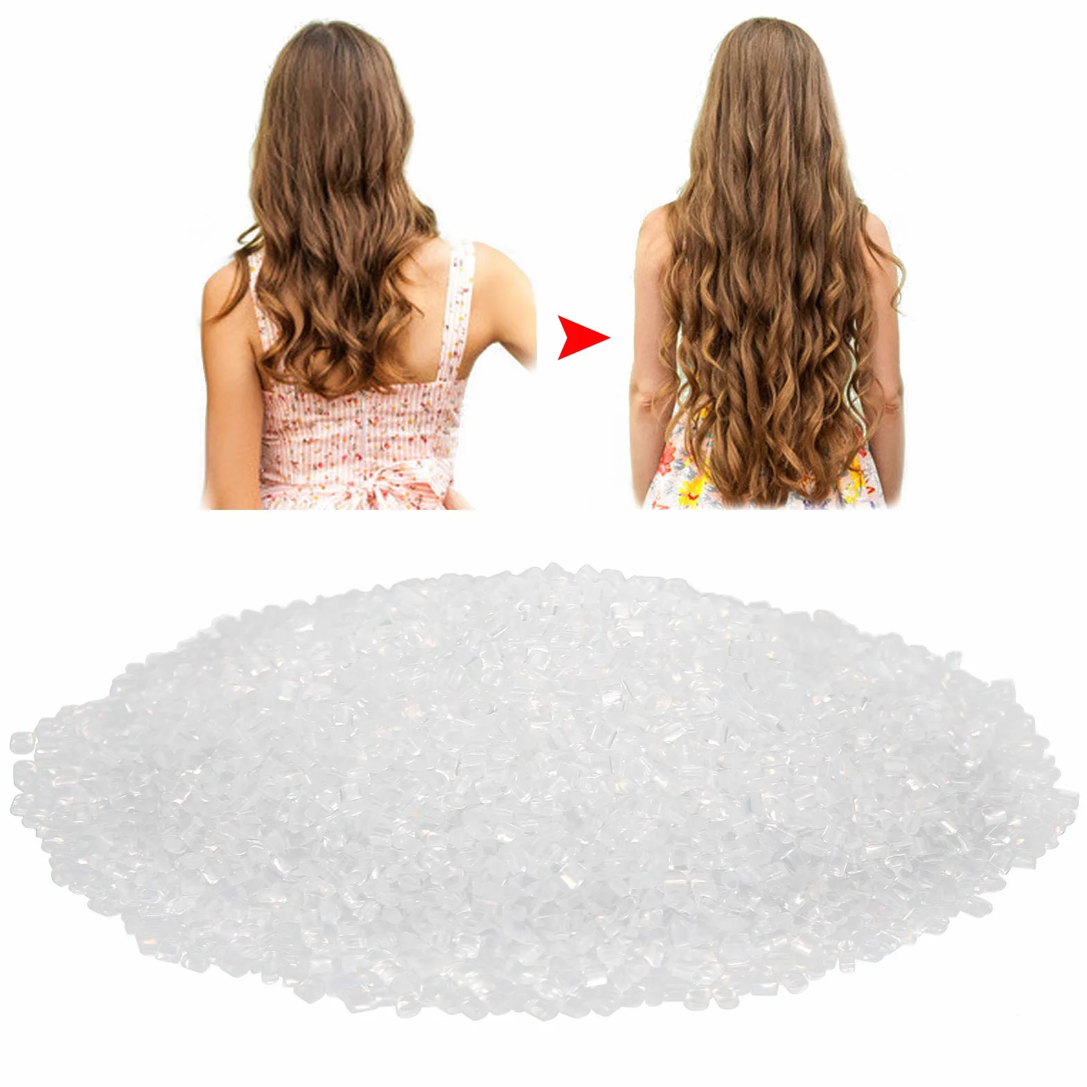 Pegamento de Queratina Gránulos 100 G, Puntas de Fusión en Caliente Transparente, Extensión de Cabello