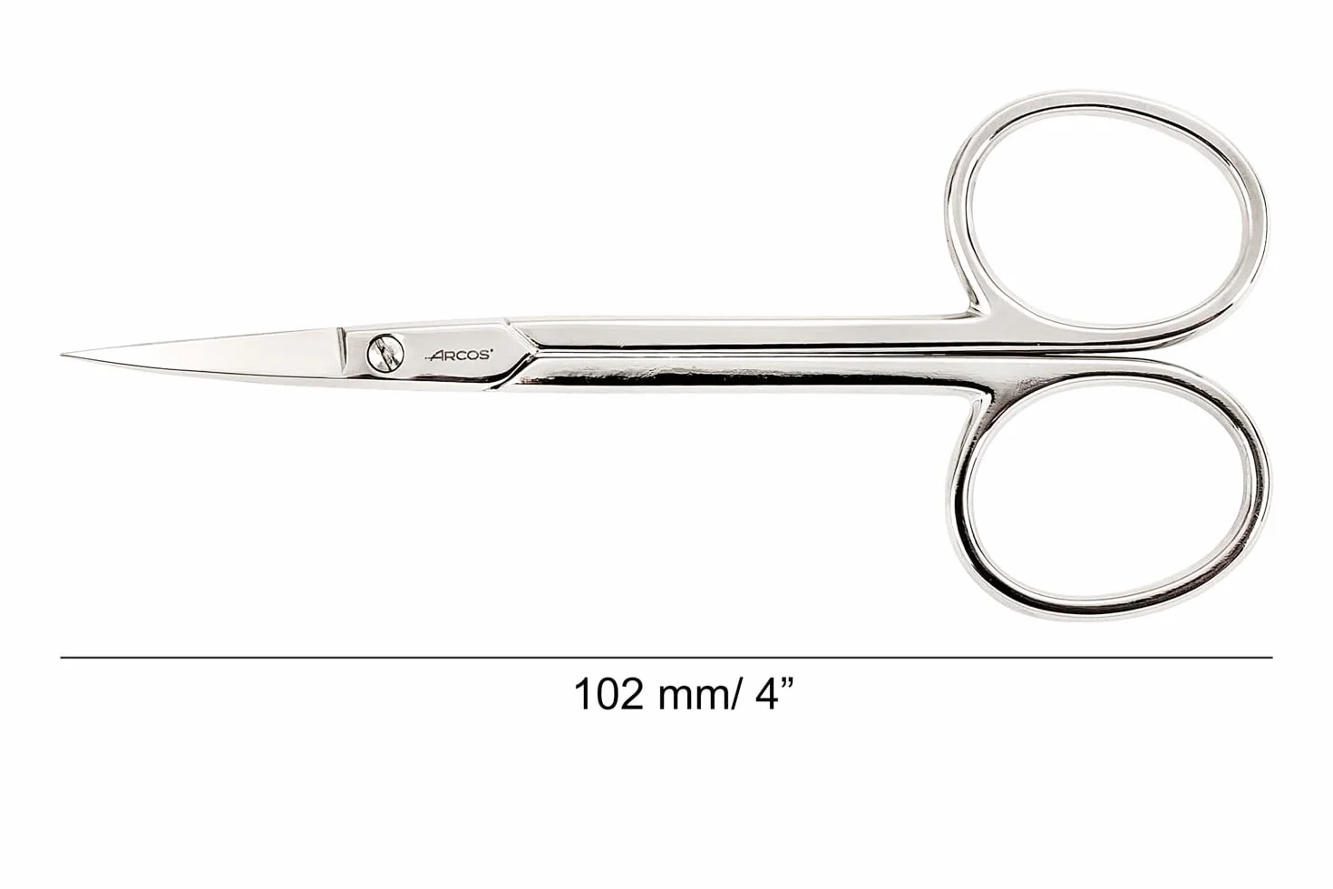 Arcos Tijeras Manicura Curva de Acero Forjado 102 mm Niqueladas Plata Serie Style