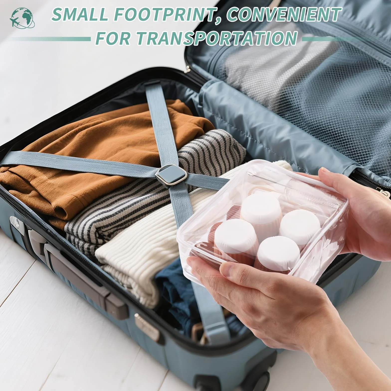 Kit Viaje Higiene Reutilizables 18 Piezas Botes Rellenables con Etiqueta para Cosméticos