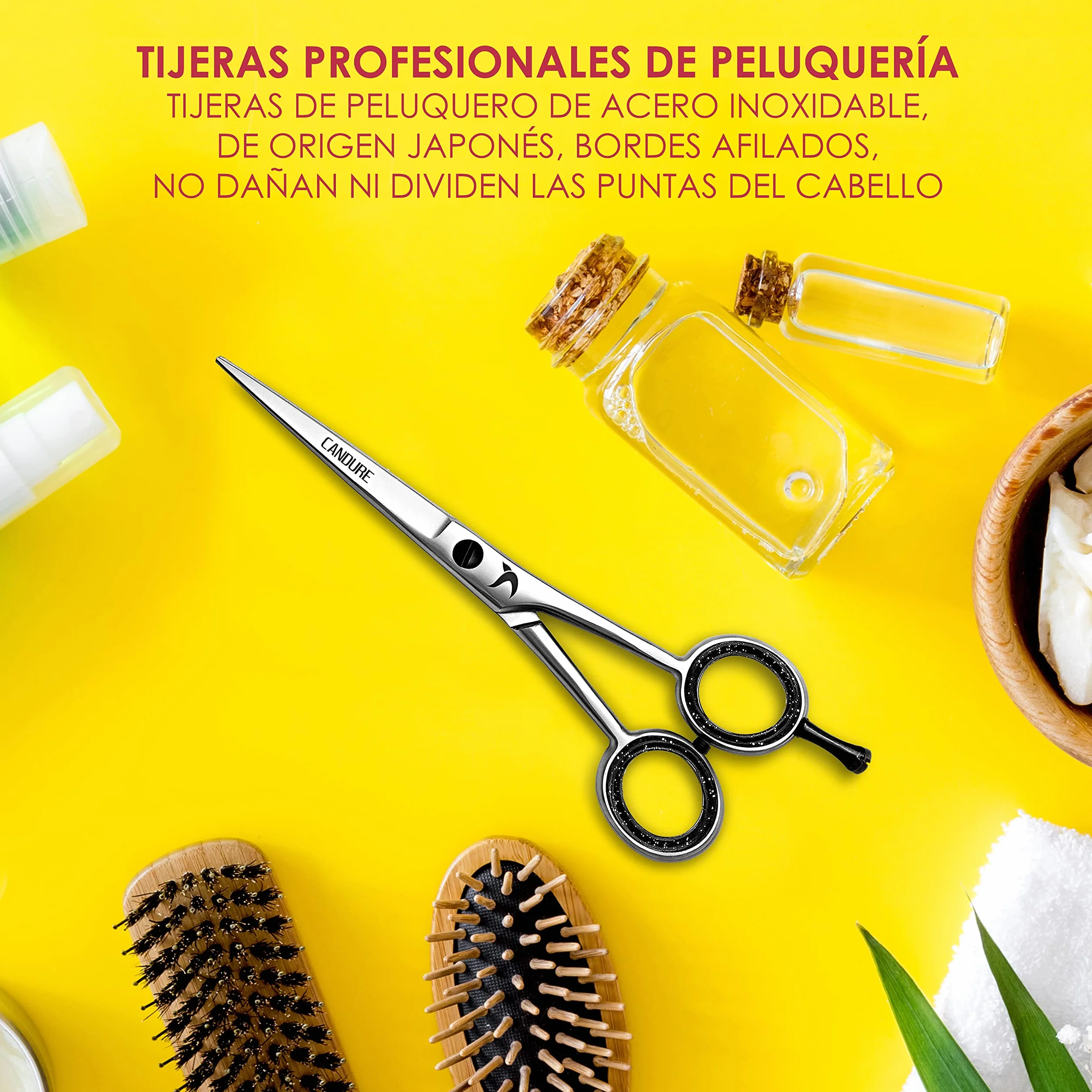Candure Tijeras de Peluqueria Profesional Acero Inoxidable 6.5 Pulgadas