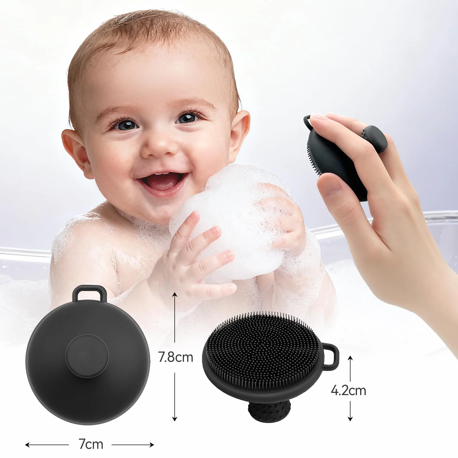 Cepillo de limpieza facial de silicona, exfoliación suave y eliminación de puntos negros, 1 paquete (negro)