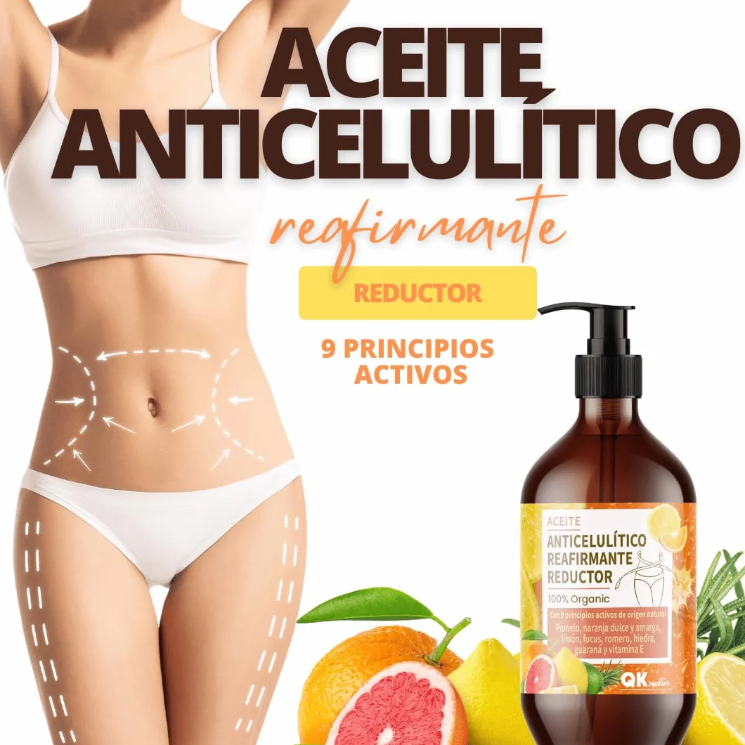 Aceite Anticelulítico Reafirmante y Reductor 250 ml para Masaje Anti Celulítis