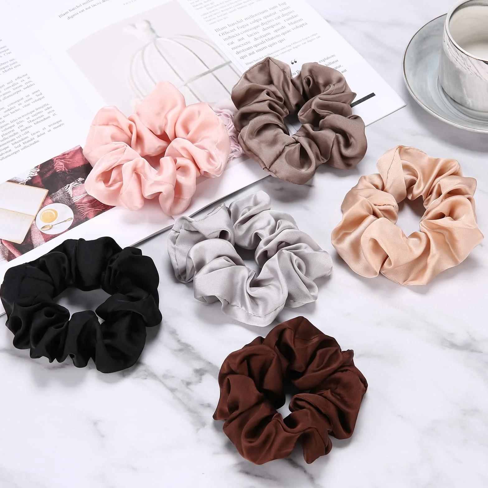 Lolalet Scrunchies Seda para Pelo de Mujer Lazos Suave Gomas Elástica para Cabello