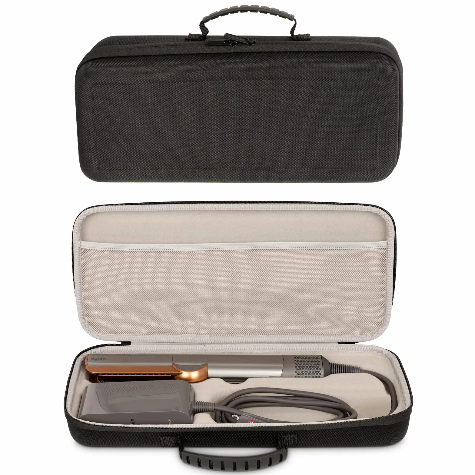 XINGFUDAO Funda de viaje rígida para Dyson Airstraight HT01, a prueba de golpes, impermeable, bolsa de viaje con bolsillo de malla