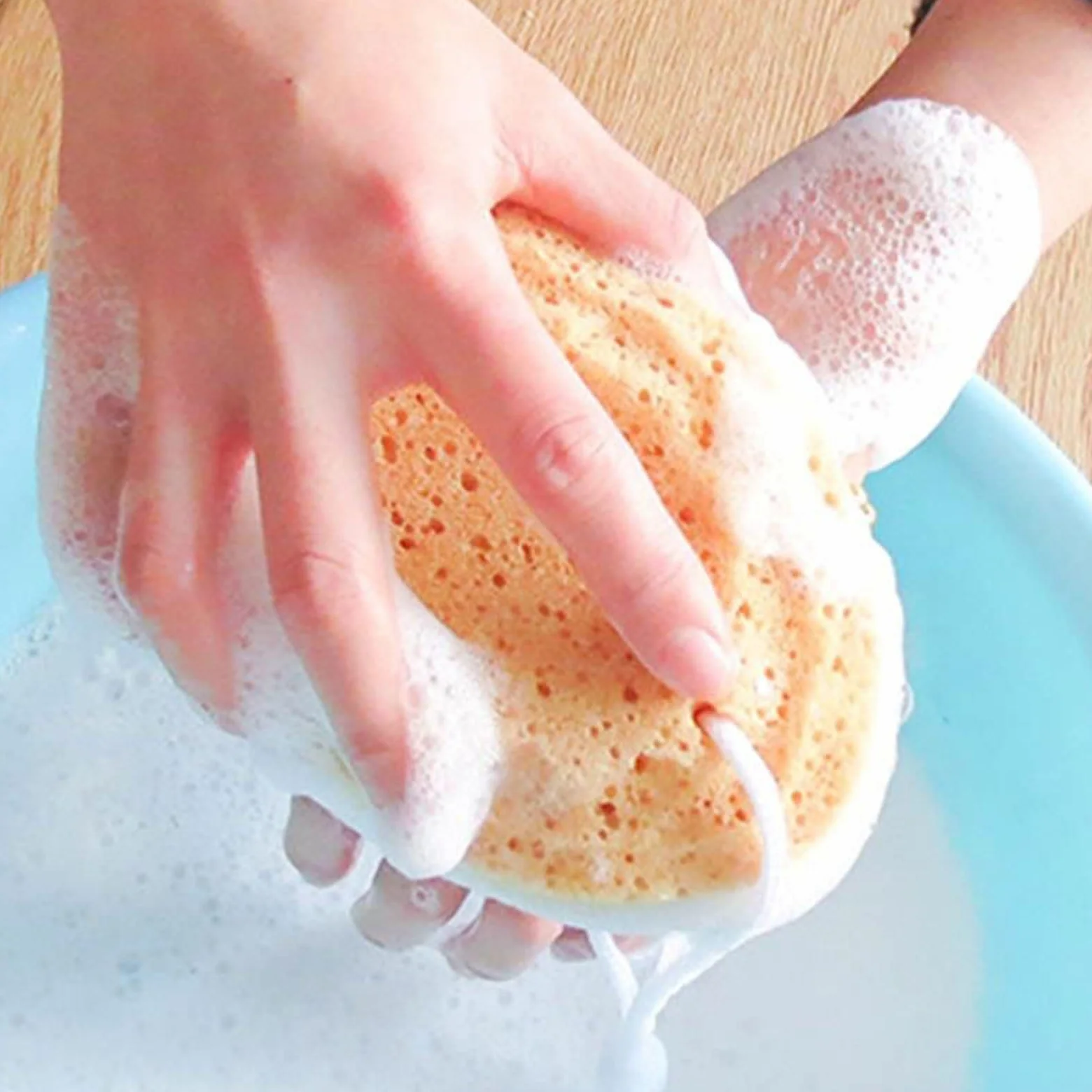 Esponja de Cepillado en seco, esponjas de baño for Ducha, Cuerpo Natural, Exfoliante, Panal de Abeja, mar, bebé, Algas Marinas, Suave baño, sensación de Lana, esponjas