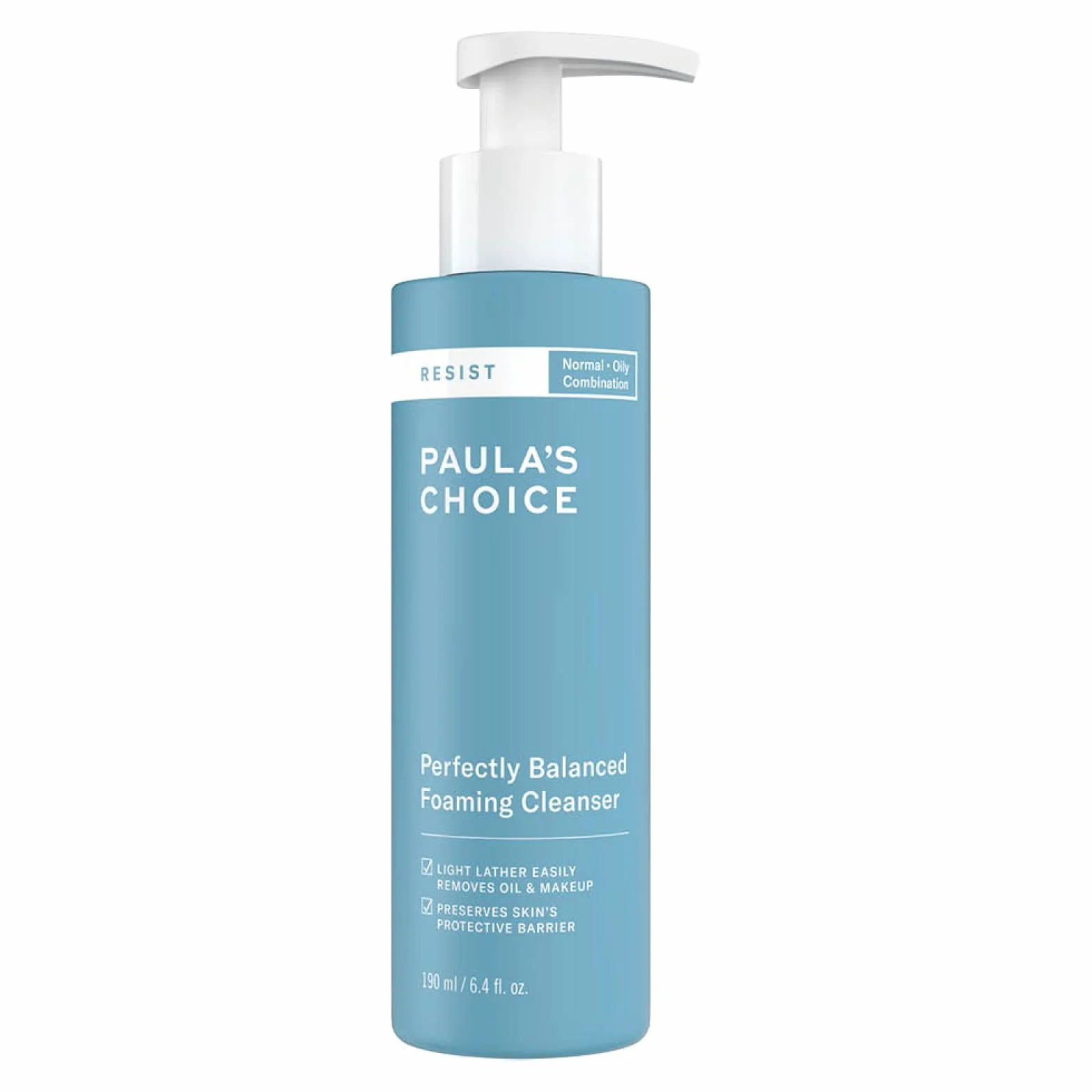 Paula's Choice RESIST Antiedad Espuma Limpiadora Facial - Lavado facial cremoso - Combate los Puntos Negros, Poros y Imperfecciones - con Ácido Hialurónico - Pieles Mixtas a Grasas - 190 ml