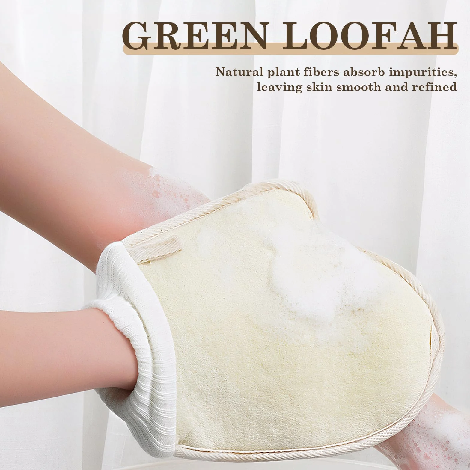 Guantes Exfoliantes de Luffa Natural para Ducha y Spa, Exfoliación Corporal y Facial