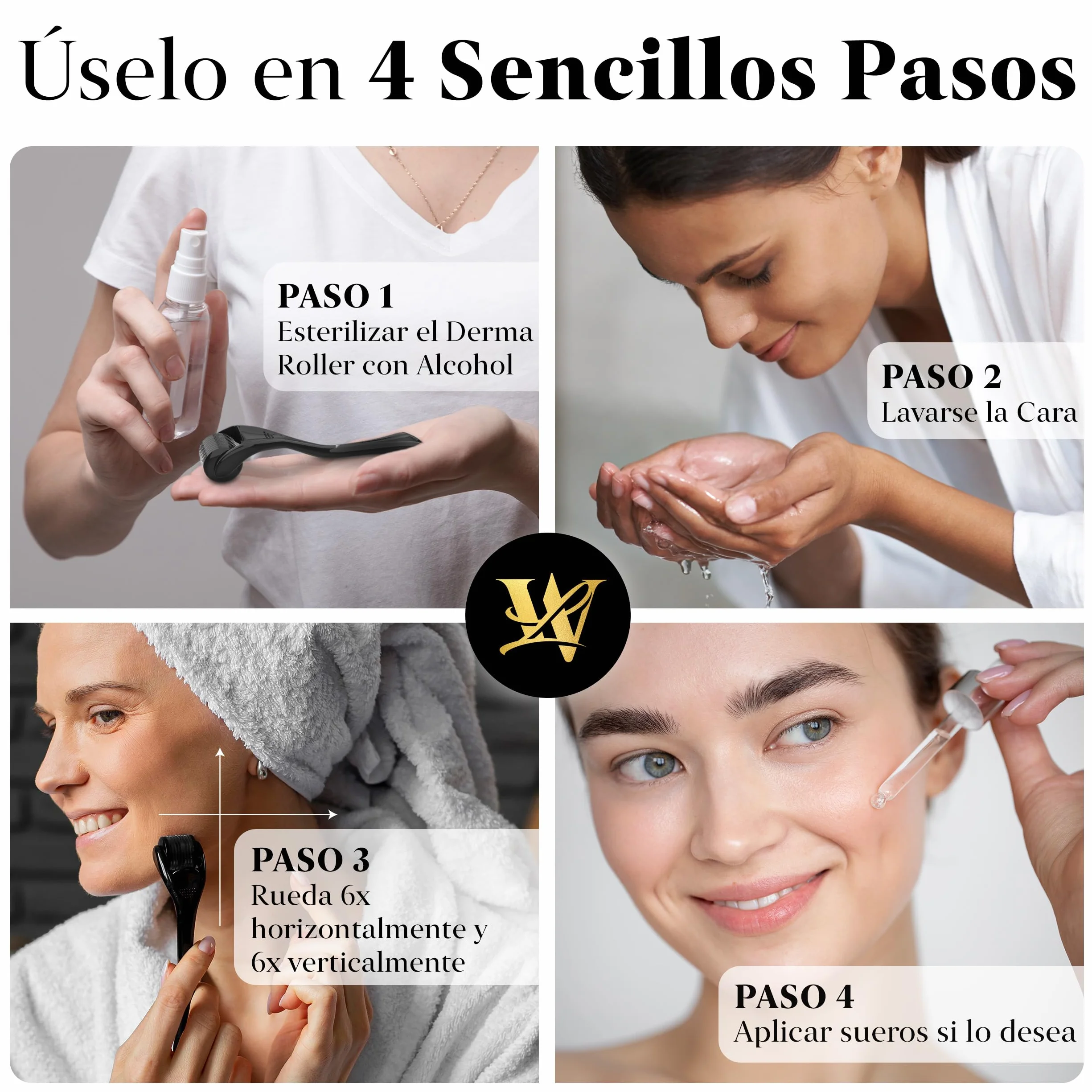 Dermaroller 0,5mm para Piel, Derma Roller Cabello y Barba con Microagujas