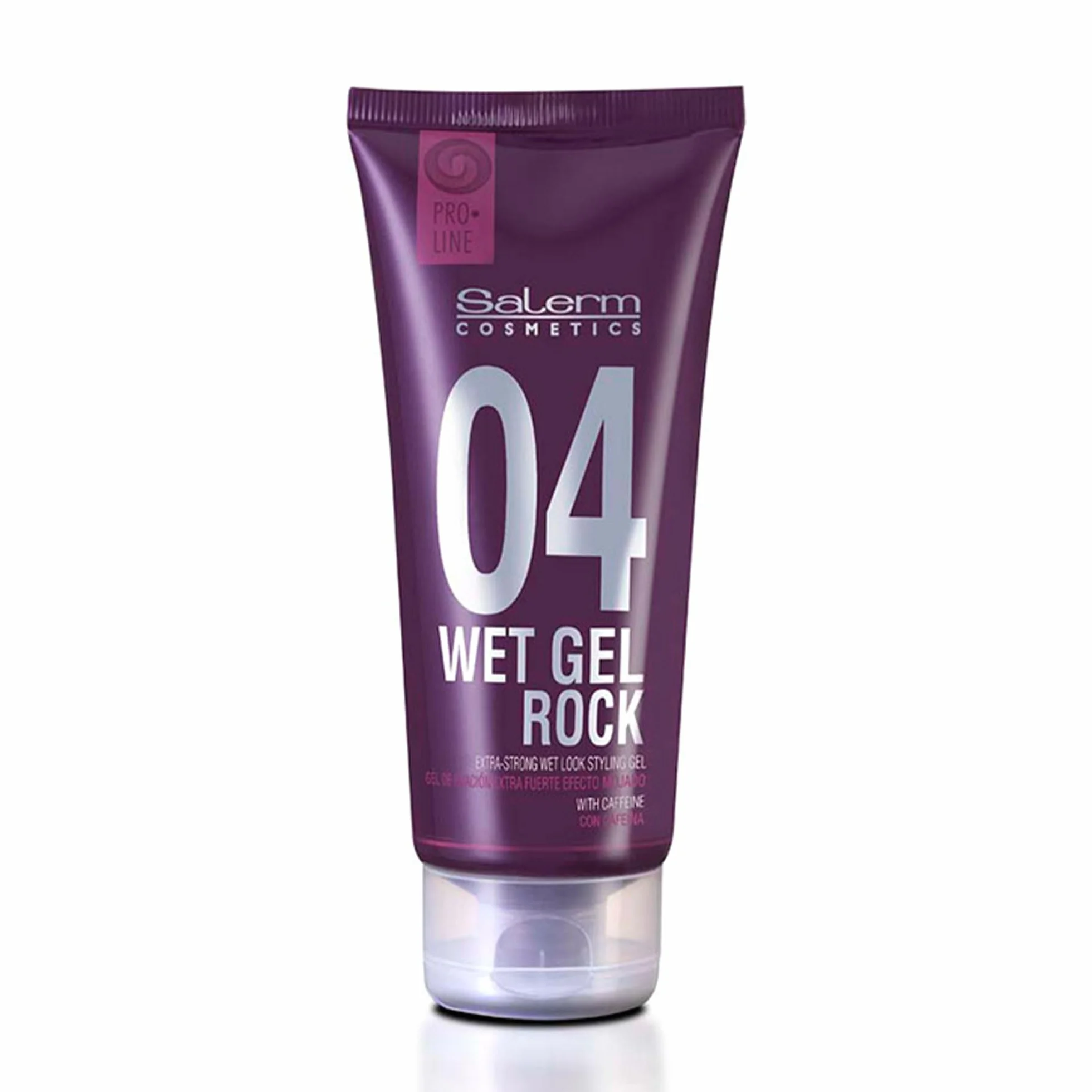 SALERM Pro Line Wet Gel Rock 04-200ml Fijador de Pelo Fijación Fuerte Efecto Mojado Cafeína Resinas Fijadoras