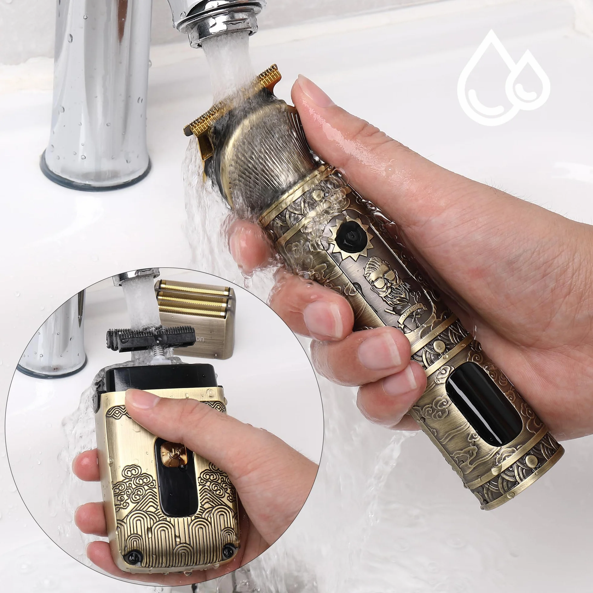 Scttomon Cortadora De Pelo Para Hombres T-Blade Recortadora De Barba Eléctrica Juego 3 Piezas