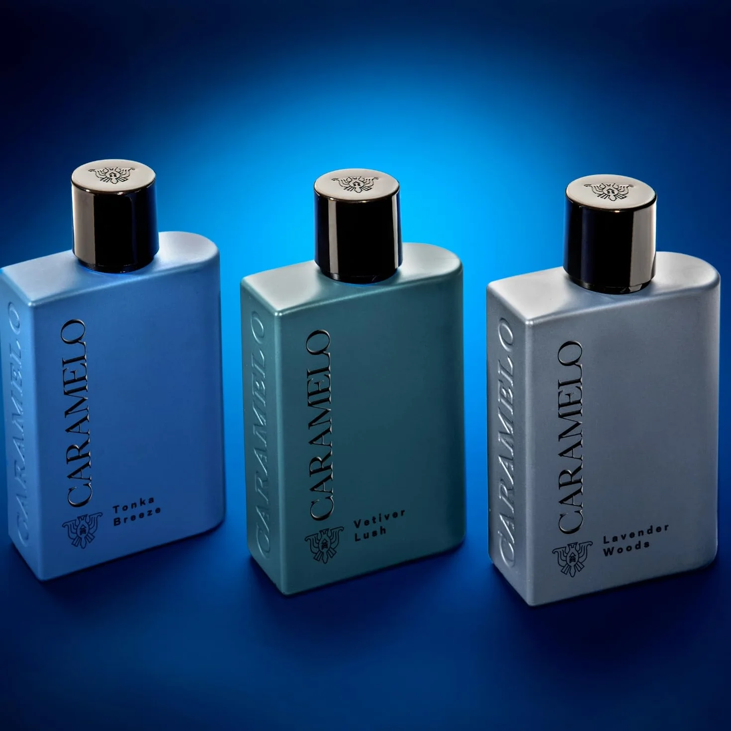 CARAMELO Colonia Hombre Eau de Toilette Spray Pack 3 x 30 ml Lavender Wood Tonka Breeze Vetiver Lush