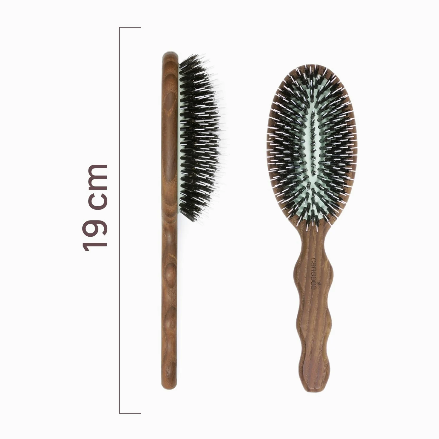 SOFÁ | Cepillo de pelo neumático desenredante | Cepillo de cuidado | Cuidado, liso y brillante | Cerdas 100% puro jabalí y puntas de nylon | Resistente al agua | Cabello grueso | Fabricación francesa