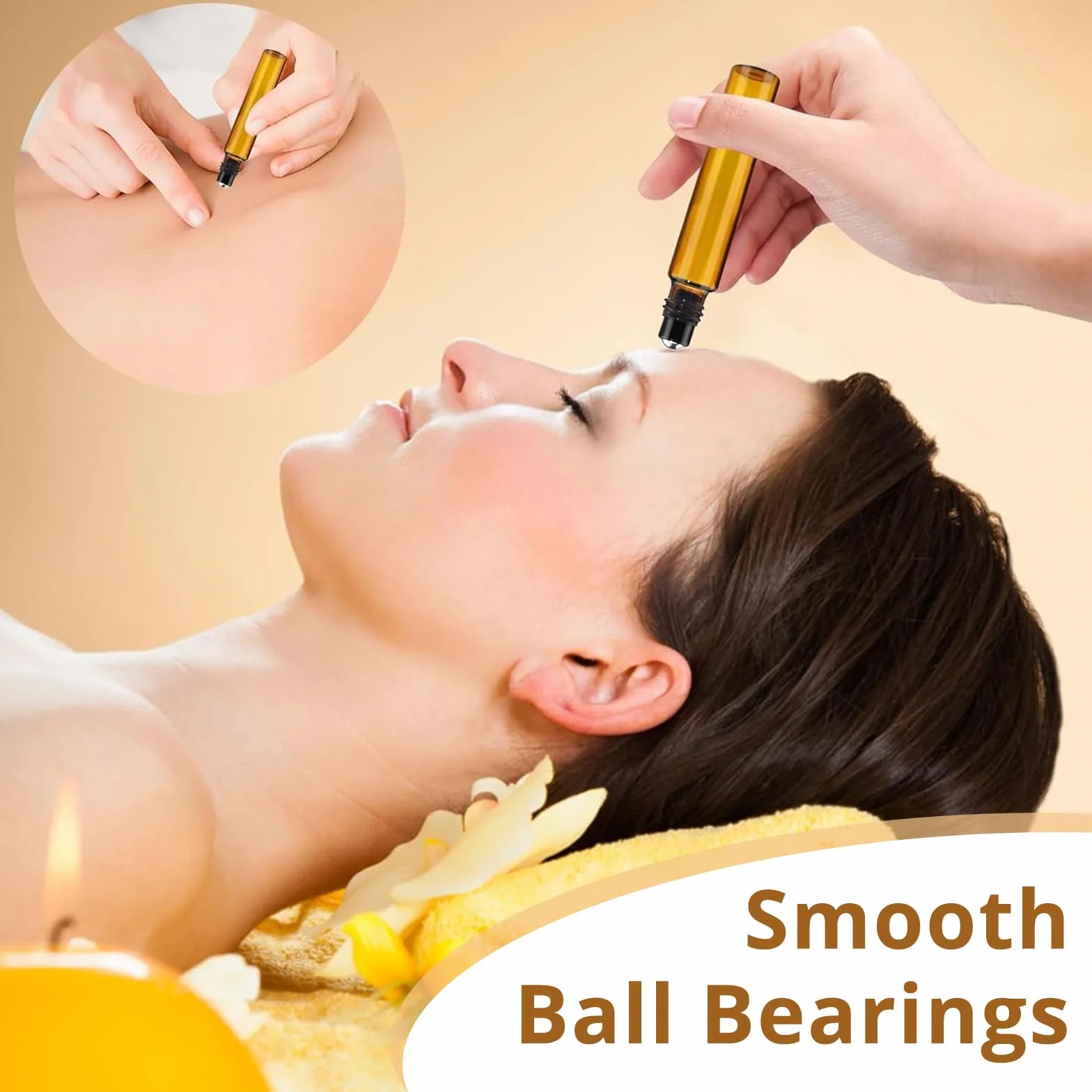 Botellas Roll On Cristal 10ml con Bola de Acero Inoxidable, Rellenable para Aceites Esenciales y Perfumes