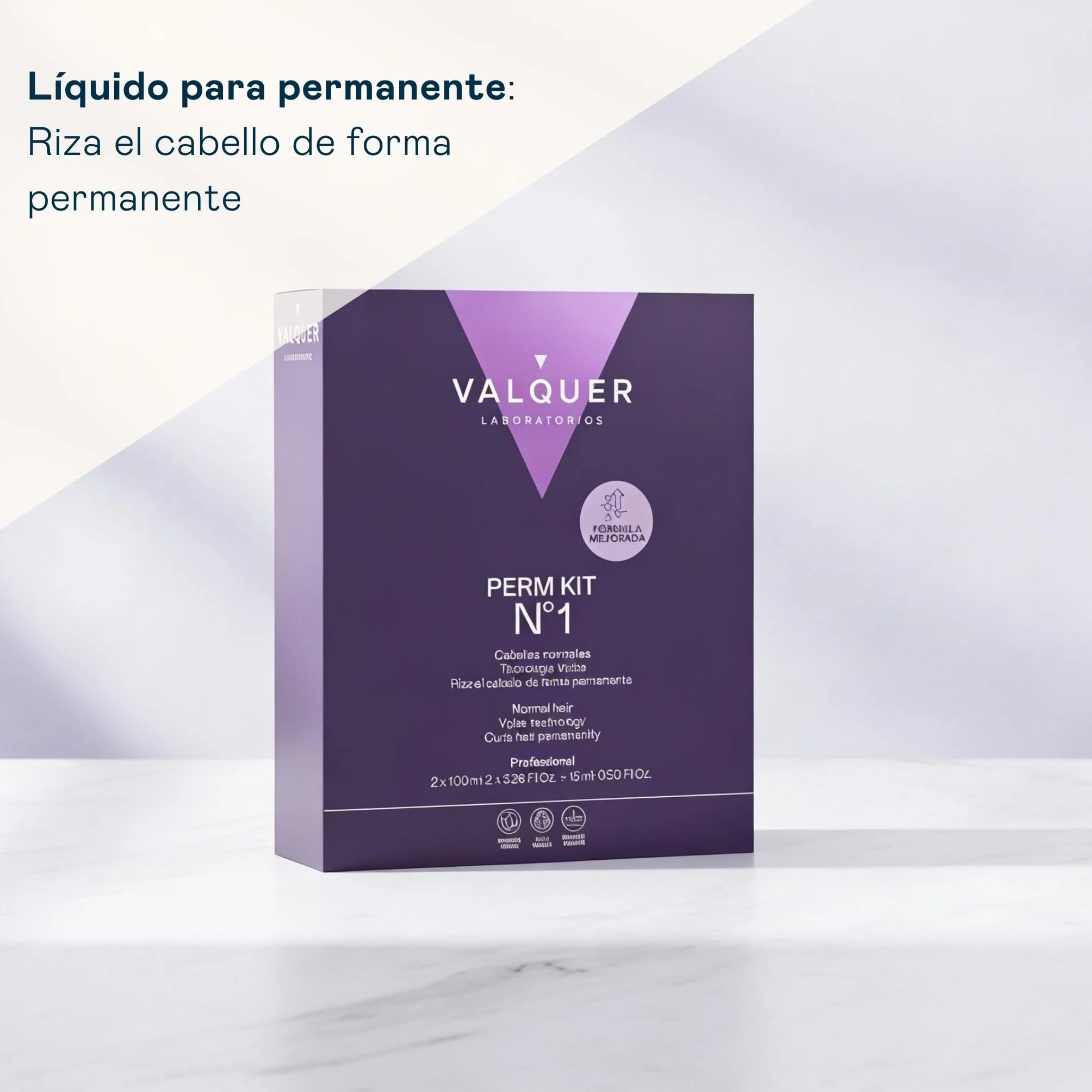 VALQUER Kit de Permanente Profesional No1 para Cabello Normal 215 ml