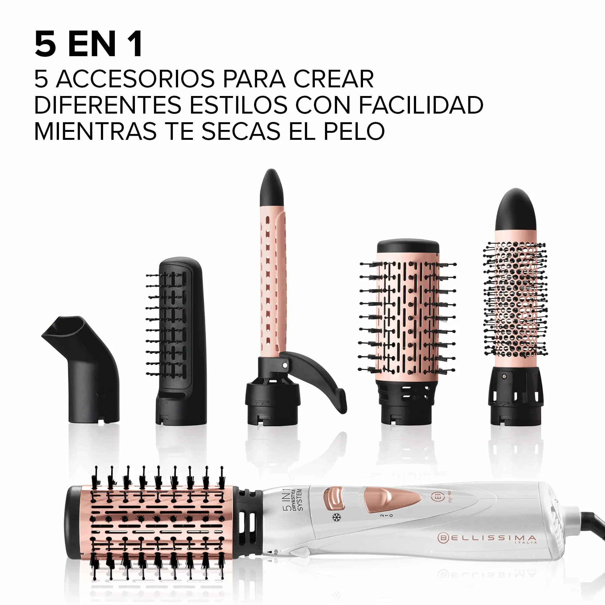 Bellissima Imetec My Pro GH18 1100 Cepillo moldeador de aire 1000 W cerámica 5 accesorios blanco
