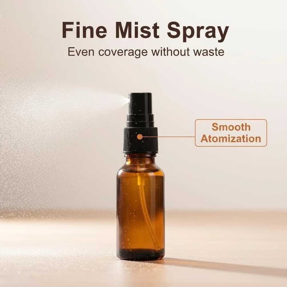 Botellas vacías de vidrio ámbar 15 ml recargables spray niebla fina para aceites esenciales