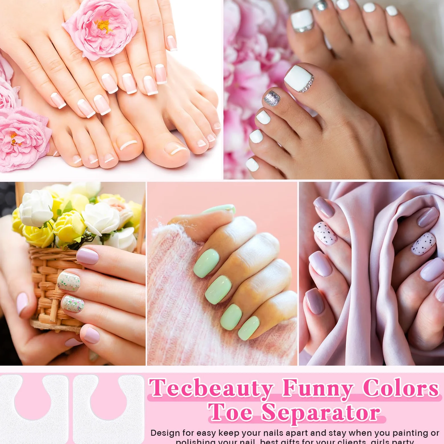 Mumufy 1000 separadores individuales de dedos de pedicura, espaciadores de espuma suave, cómodos separadores de dedos de los dedos, pedicura para mujeres, hombres y niñas, manicura de pies, esmalte de