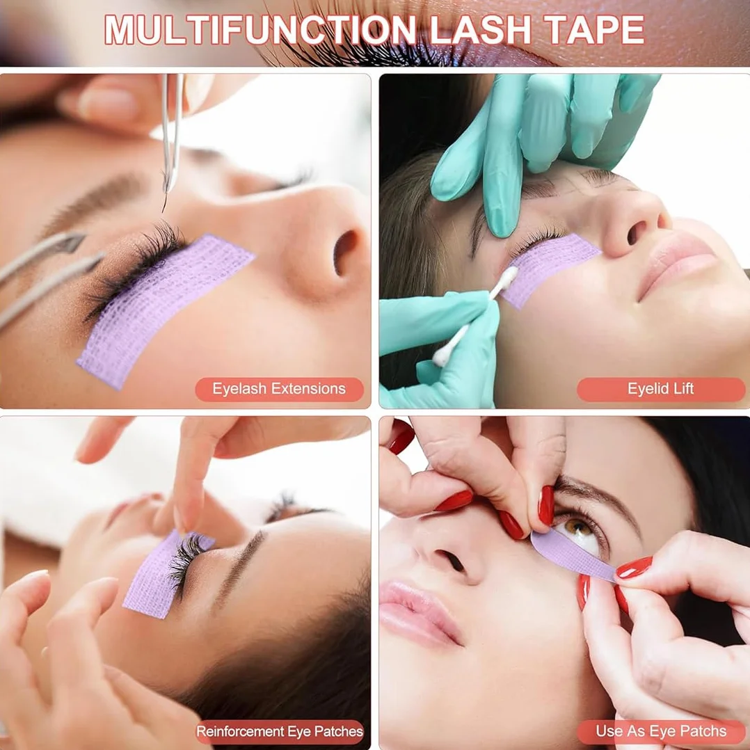 Cinta Microporo para Extensiones de Pestañas 4 Rollos, Cinta Adhesiva Eyeliner para Maquillador