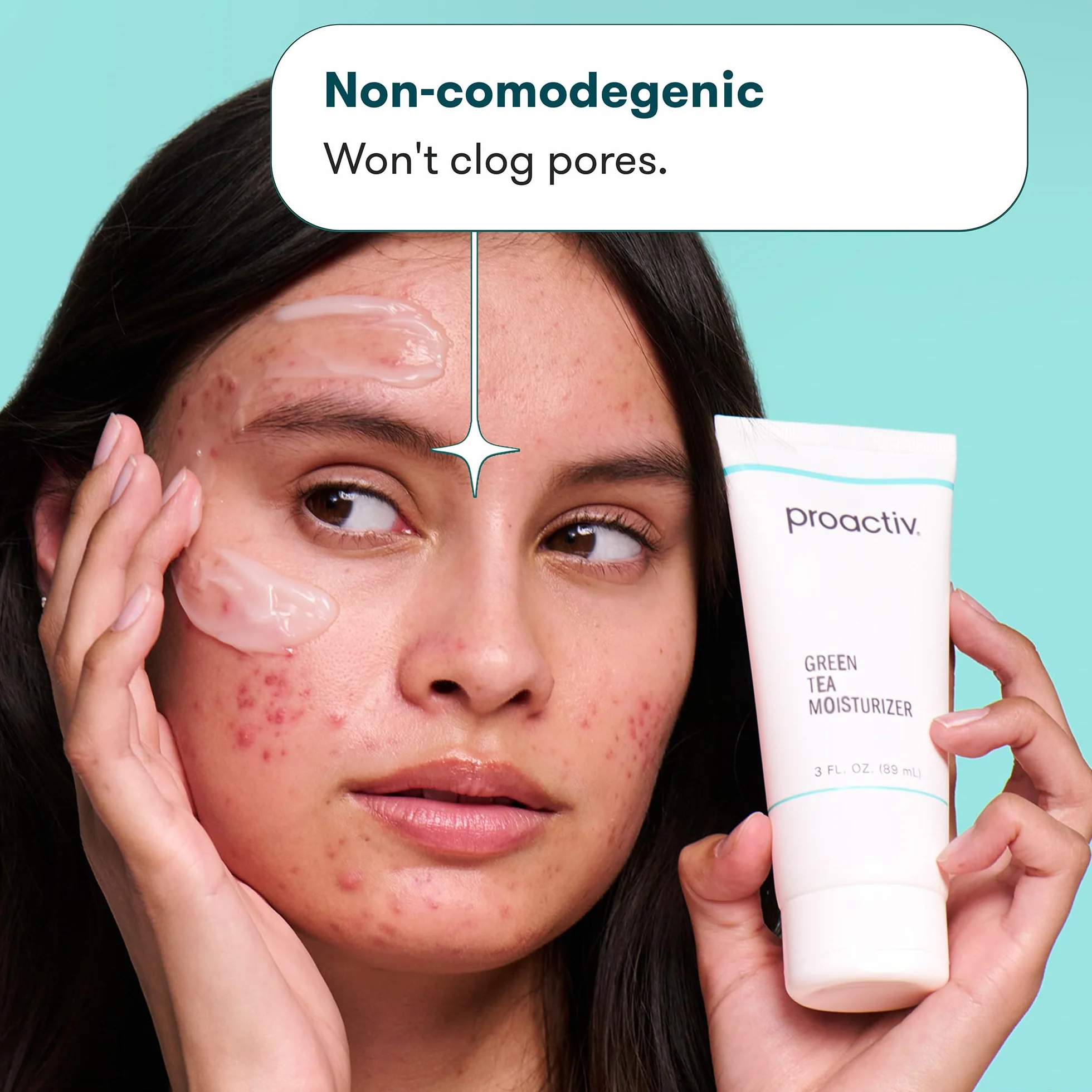 Proactiv Hidratante de té verde y ácido hiularónico para piel seca, hidratante facial para piel grasa, piel seca y piel propensa al acné – 3 onzas
