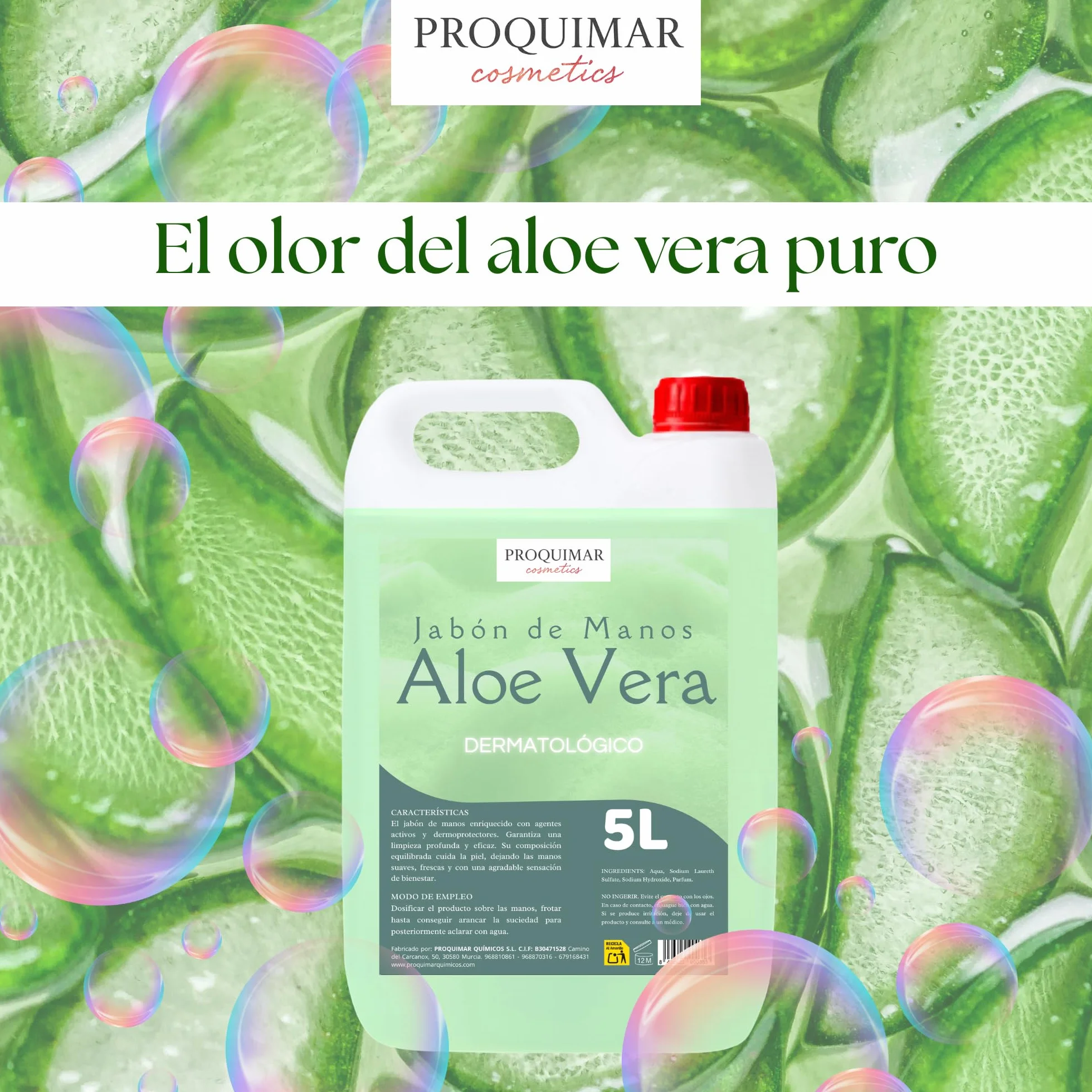 Jabón de Manos 5000 ml Aloe Vera Limpieza Suave Hidratación Total