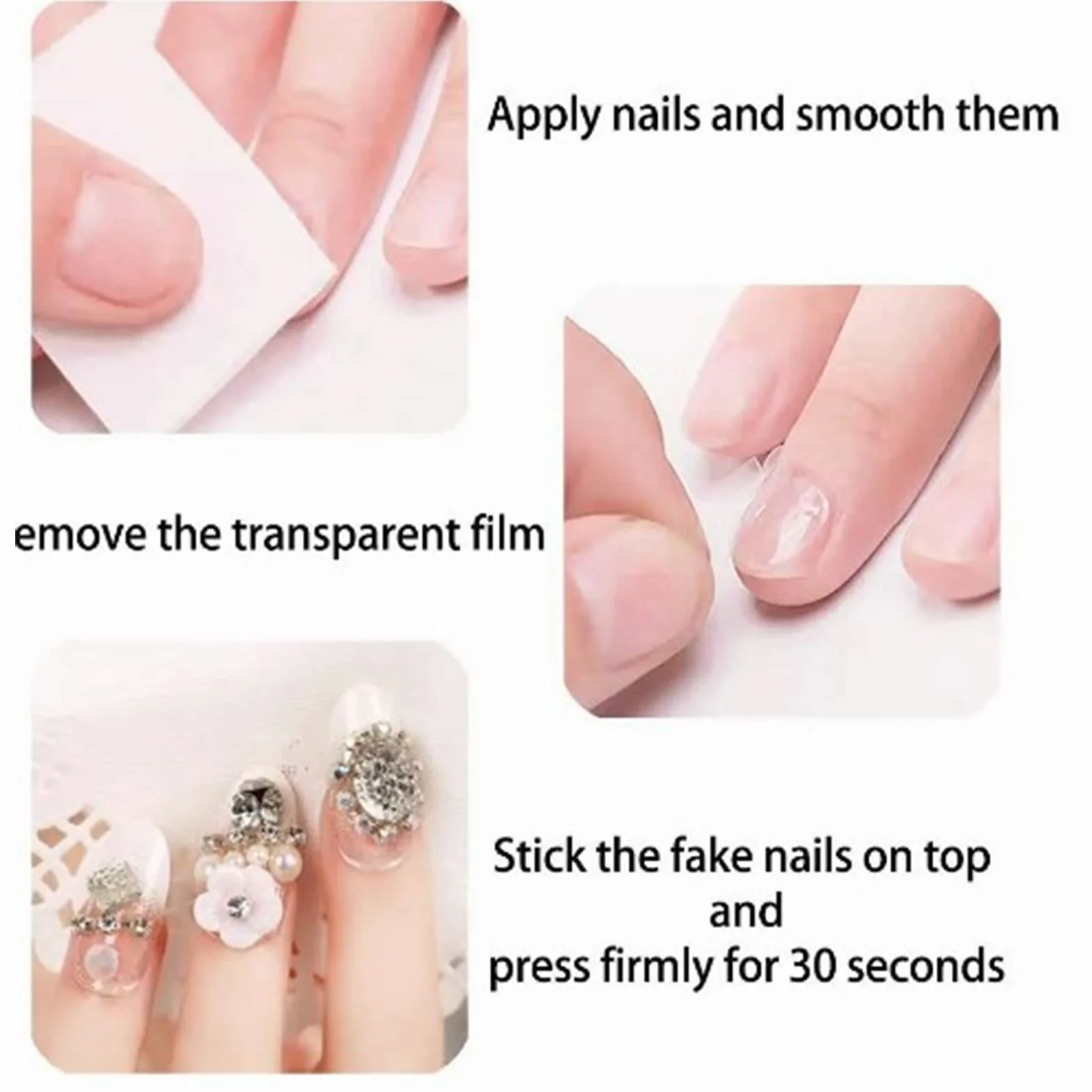 Naroote Pestañas Adhesivas de Uñas de Doble Cara Transpirables para una Fácil Eliminación, 50 Hojas de Pegatinas Finas de Pegamento para Uñas para una Manicura Duradera