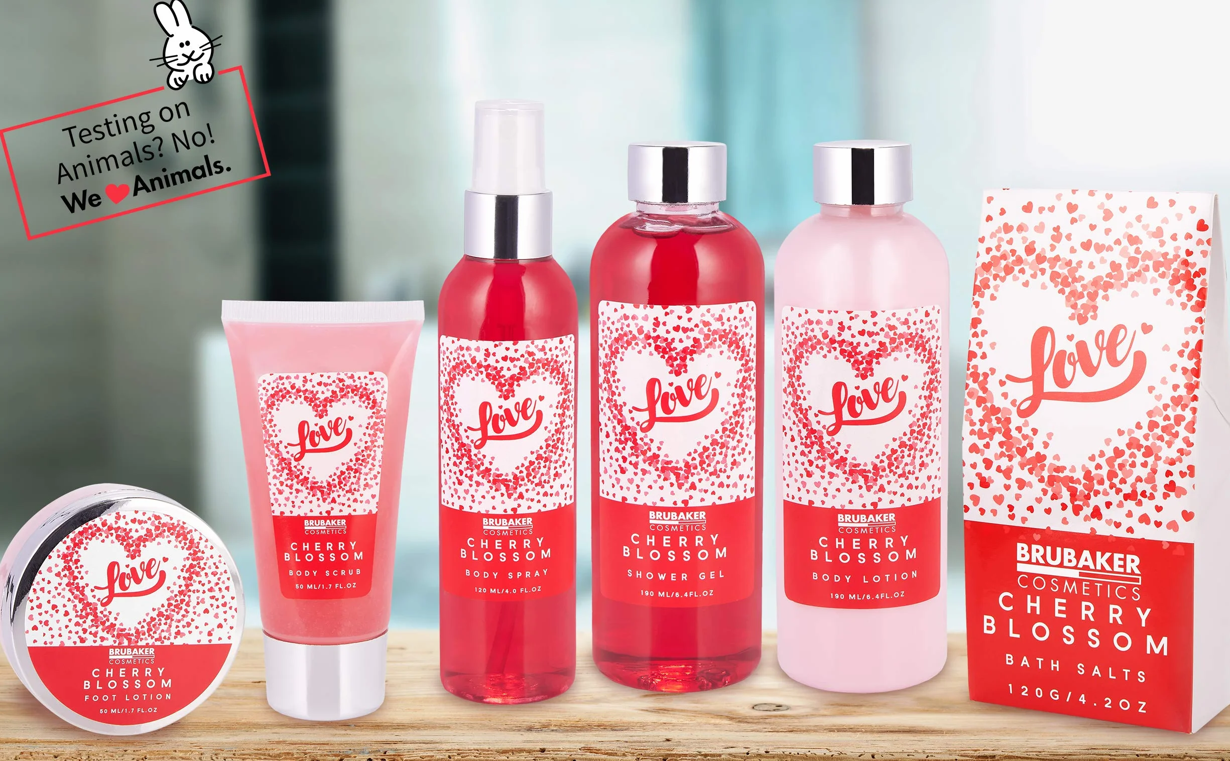 BRUBAKER Cosmetics Set de baño y ducha Love Flor de cerezo 8 piezas