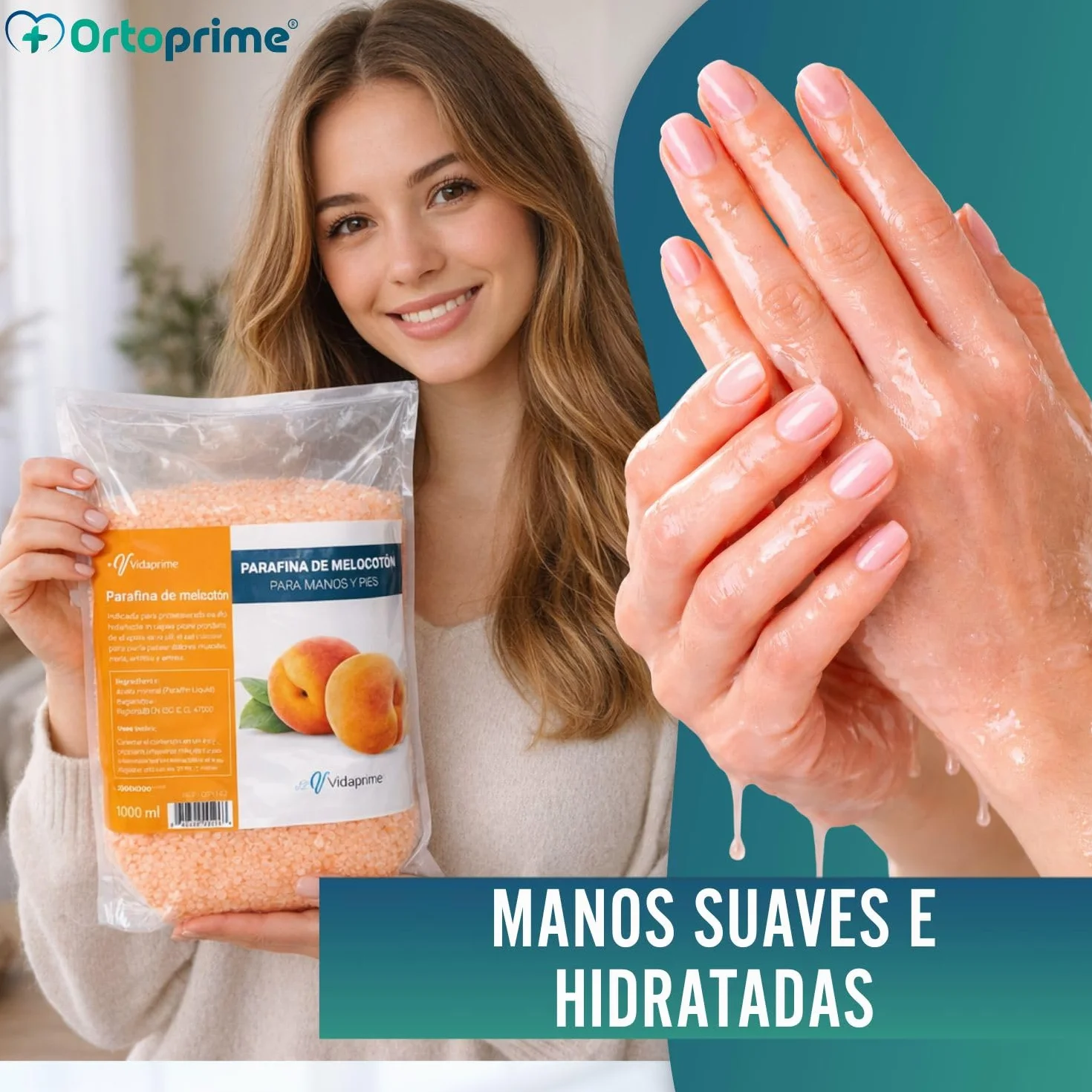 Parafina Manos y Pies Profesional Pack 3 x 3000ml - Parafina Rehabilitación Melocotón Antioxidante - Baños Hidratante para Artritis Artrosis