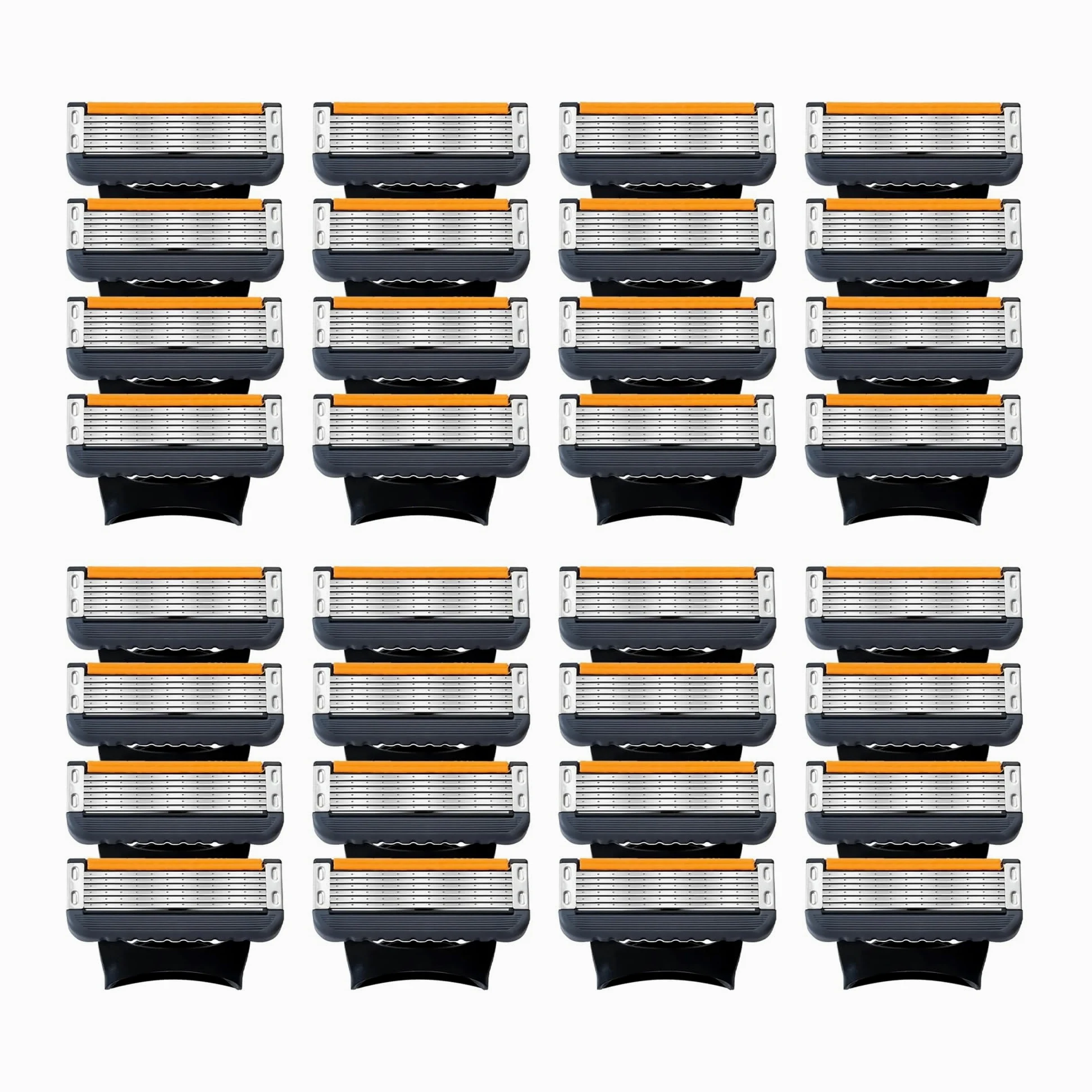 Cuchillas de afeitar de color negro de cinco capas, cabezales de afeitadora, traje de cuchillas de acero inoxidable | Compatible con todos los Fusion 5, maquinilla de afeitar(32 black)