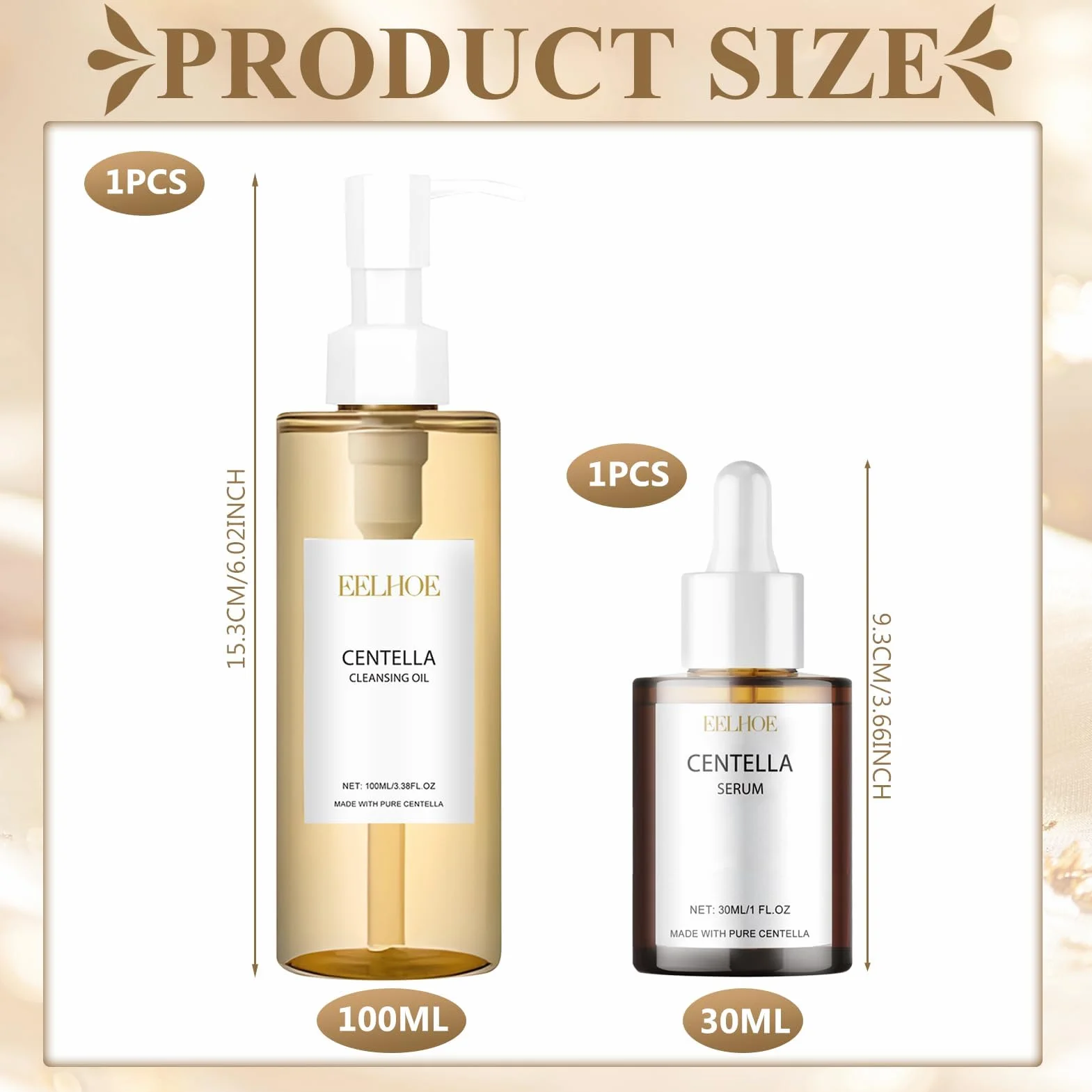 Centella Cleansing Oil + Asiatica Serum, Extracto de Centella Asiática de Madagascar, Aceite Limpiador Facial Control de Grasa e Hidratación