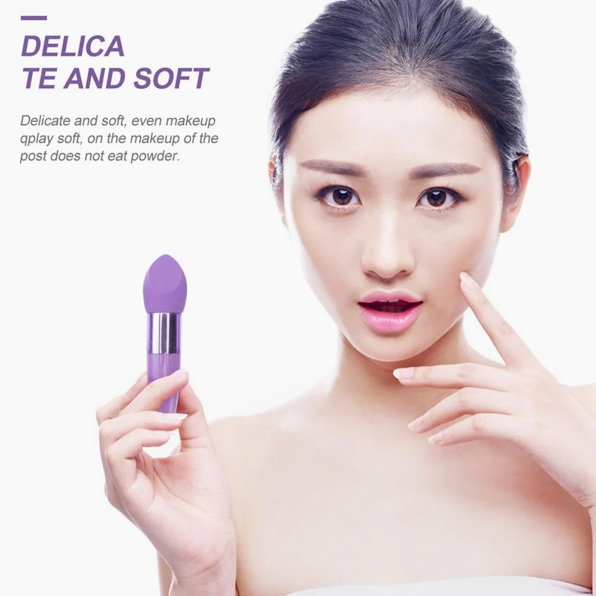 Abaodam Esponjas de Maquillaje en Forma de Bolígrafo Set de 6 de Látex Portátiles Delicadas y Adecuadas para Tipo de Cosméticos y Uso Profesional