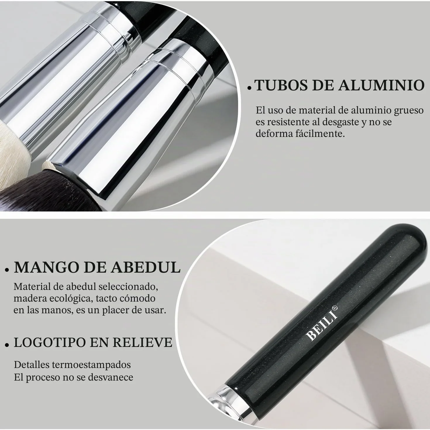 BEILI Set de Brochas de Maquillaje 20 Piezas Profesional Pinceles de Maquillaje Pelo de Cabra Natural Premium Synthetic Brochas de Maquillaje Para Cara y Ojos, Rubor, Contorno, Corrector, Eyeshadow