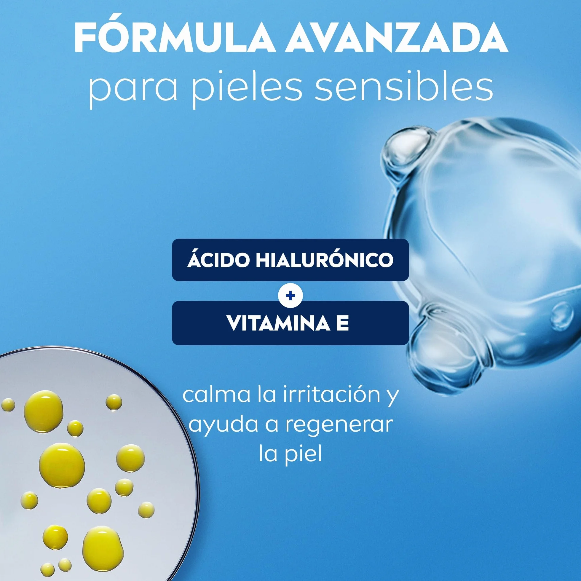 NIVEA Derma Control Sensitive Desodorante Antitranspirante Roll-on 50 ml para Hombre 72h Protección Sudor Ácido Hialurónico Vitamina E