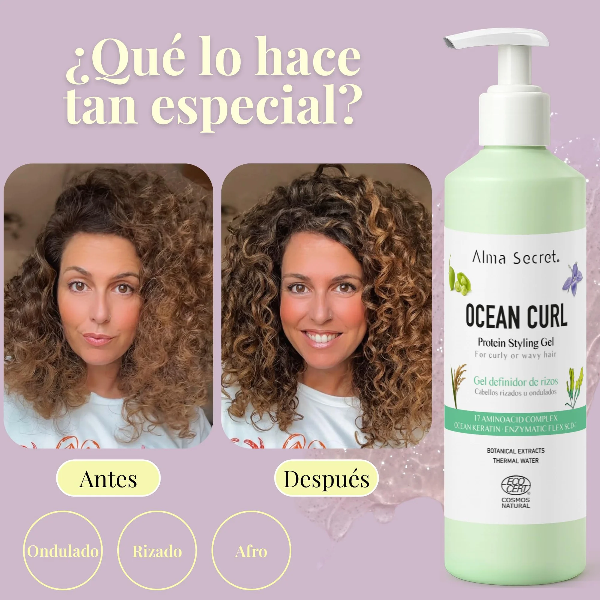 ALMA SECRET Ocean Curl Gel definición y activador de rizos 250 ml