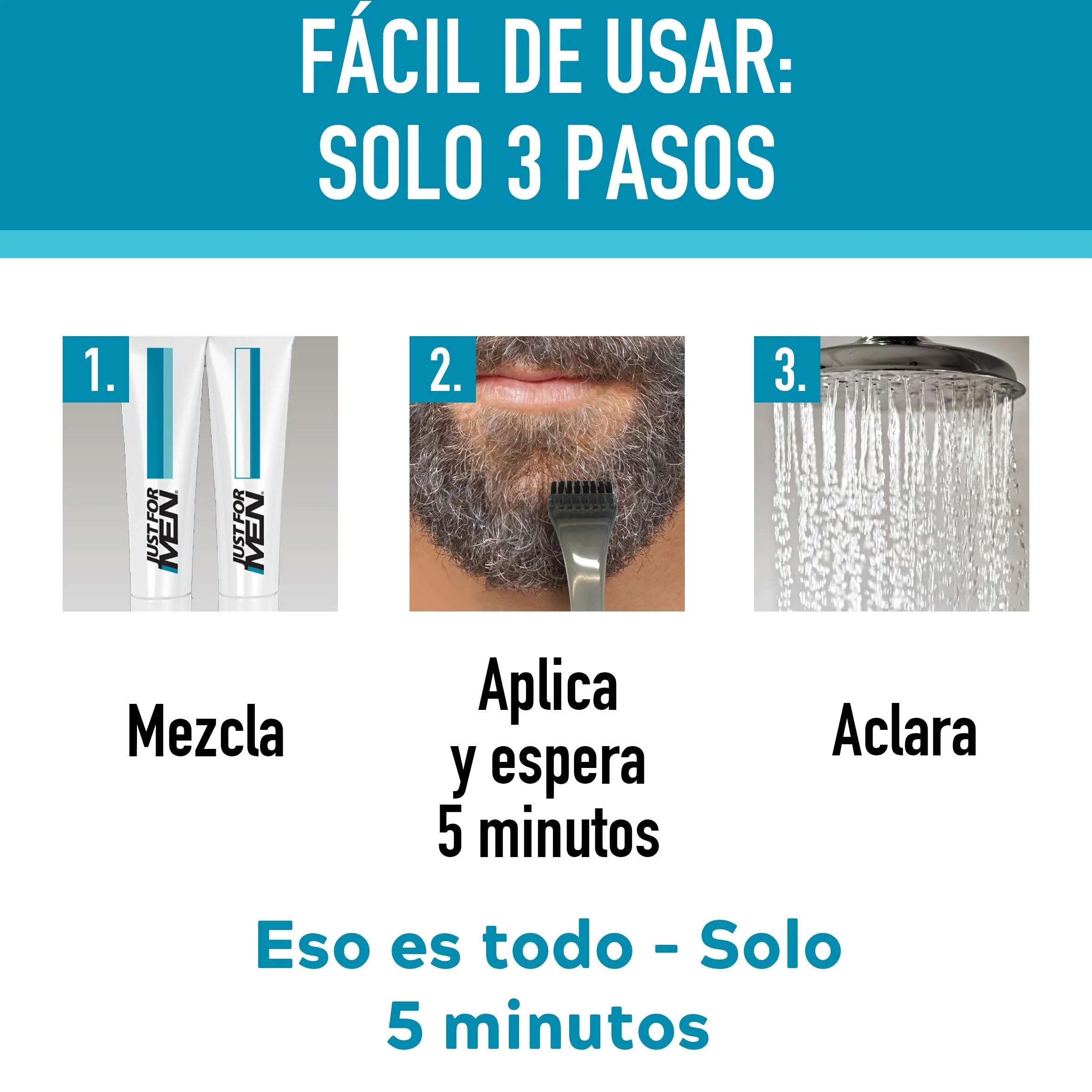 Just For Men Tinte Colorante En Gel Para Barba Y Bigote Moreno M45