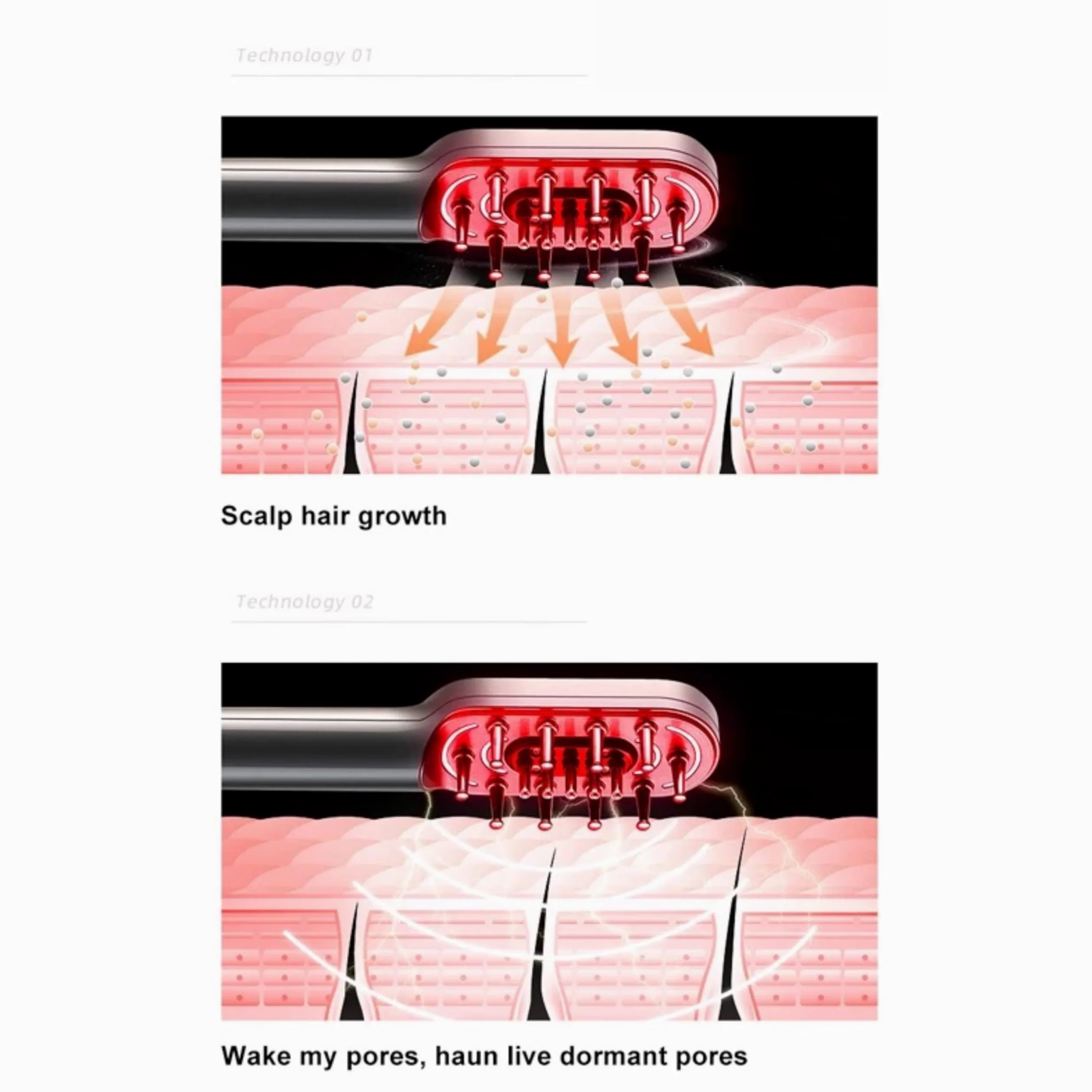 Lalano's Cosmetics Hair PowerComb, anticaída del cabello, cepillo LED, dispositivo antienvejecimiento, masaje de cabeza, peine para el crecimiento del cabello, cepillo para el cabello
