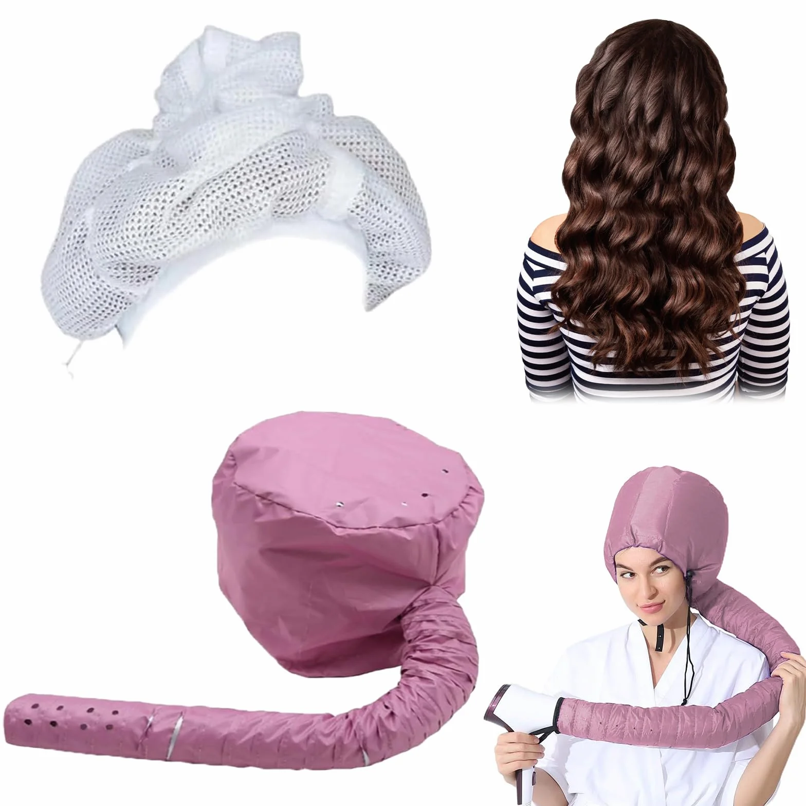 Gorro para secador de pelo capucha difusor para cabello rizado