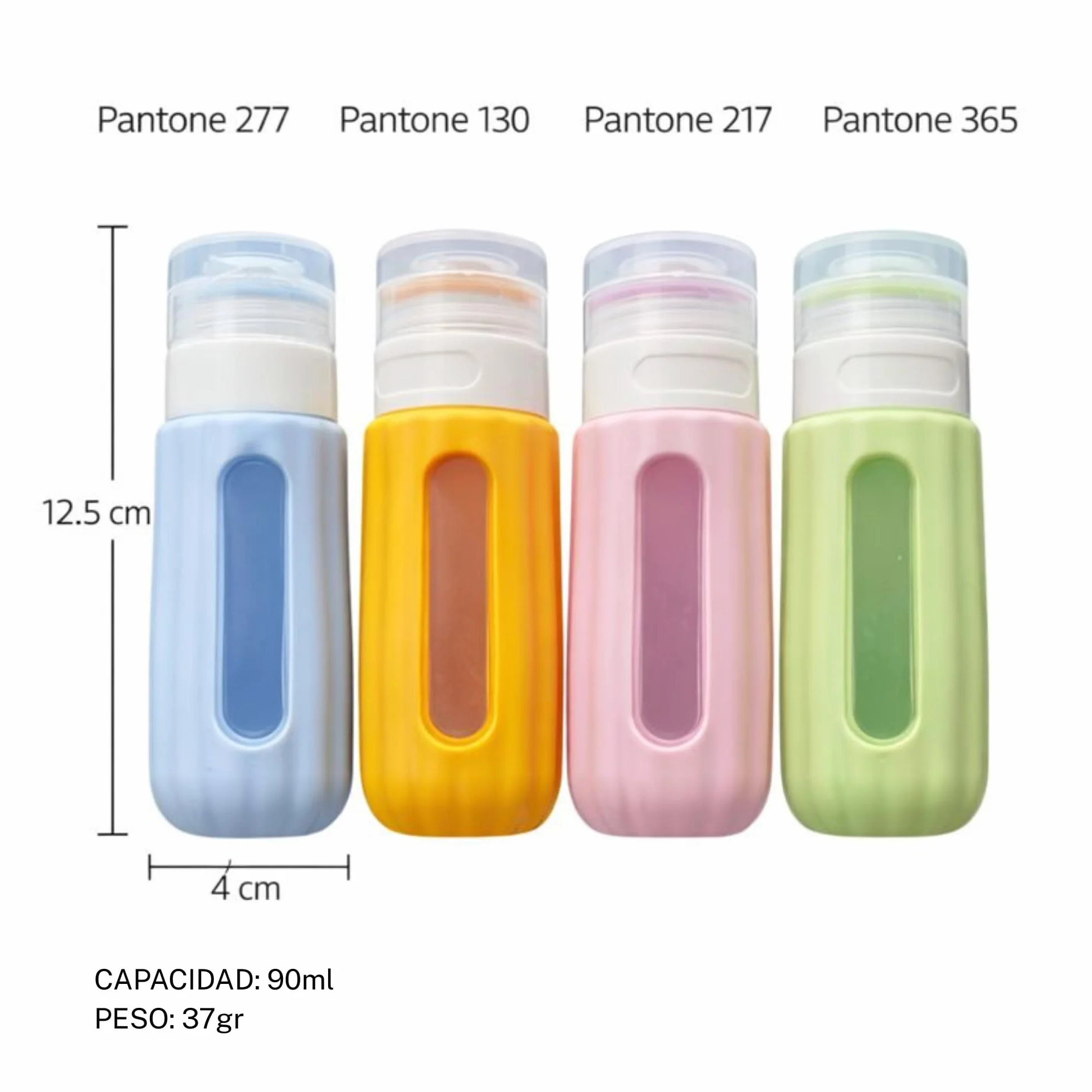 Kit de viaje Botellas rellenables de silicona suave 90ml 30ml 4 unidades resistentes sin fugas
