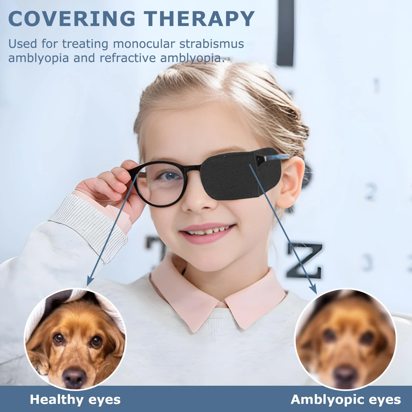 Parches Oculares Reutilizables de Tela No Tejida para Gafas, Ojo Derecho e Izquierdo, para Ambliopía y Estrabismo, Niños y Adultos