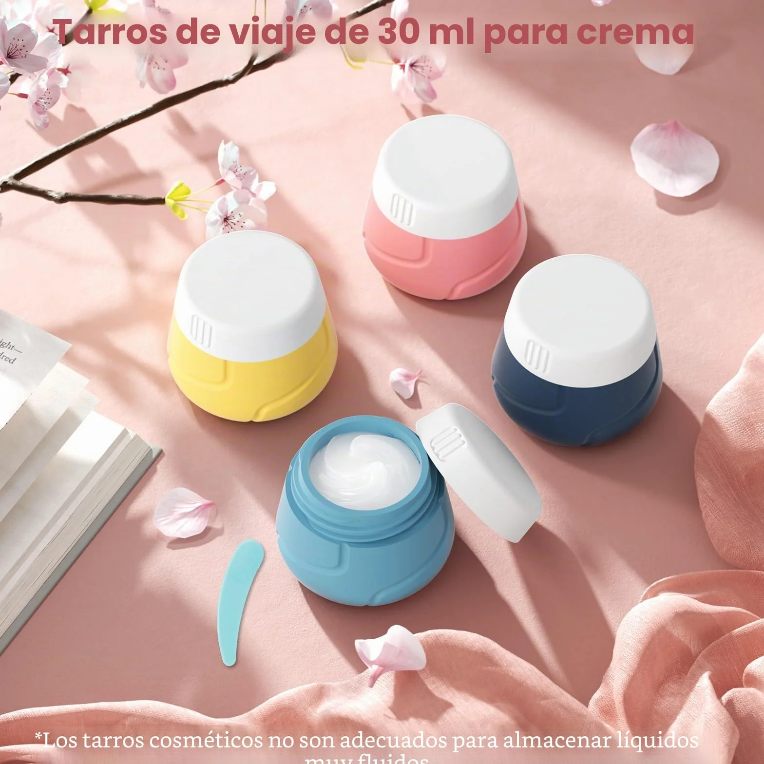 Alyvisun Juego de 14 Botes Viaje Rellenables Silicona, Botellas 100 ml y Tarros 30 ml a Prueba de Fugas