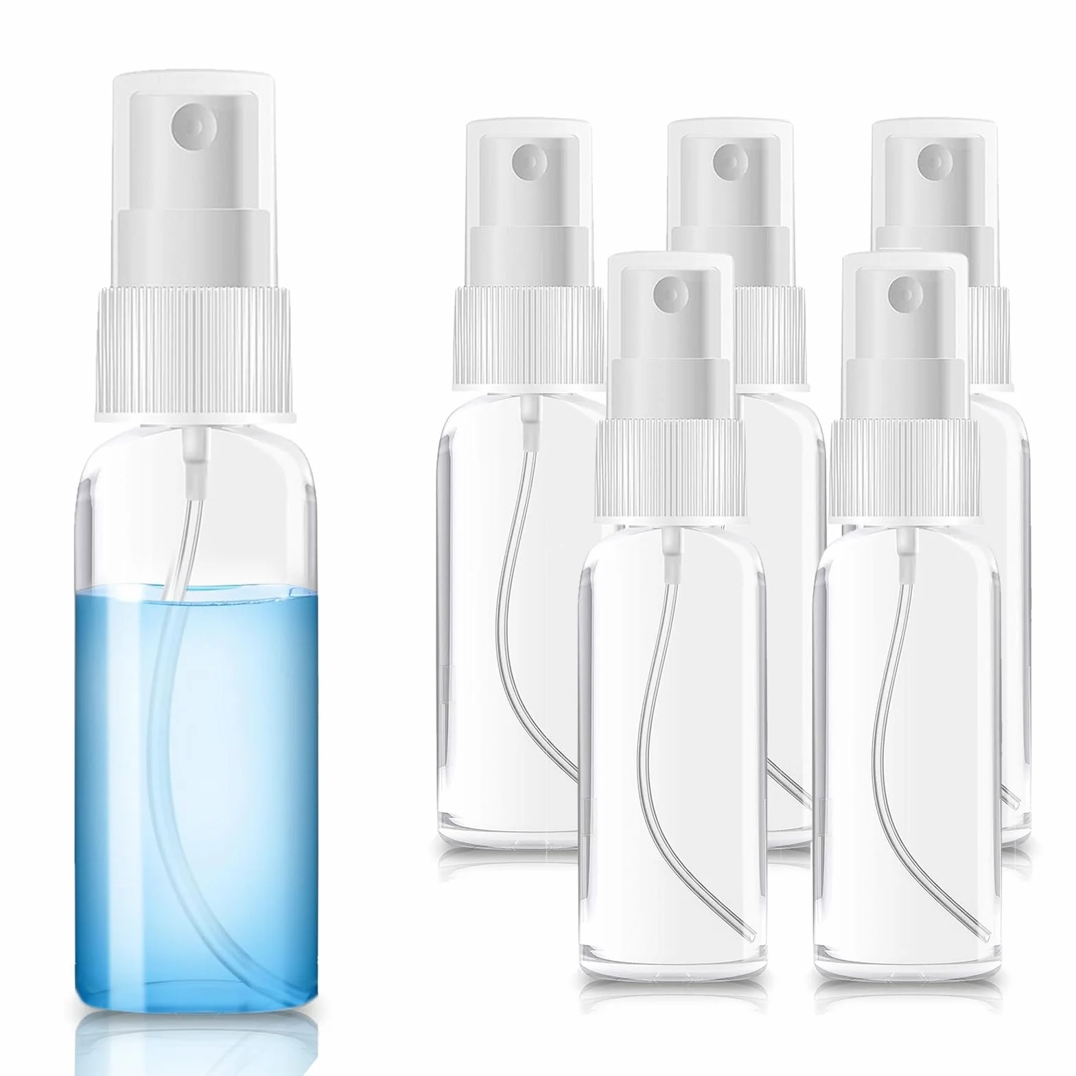 KU Botella Spray Pulverizador 6 x 20 ml Mini Rellenable Frasco Transparente para Agua Alcohol Perfume