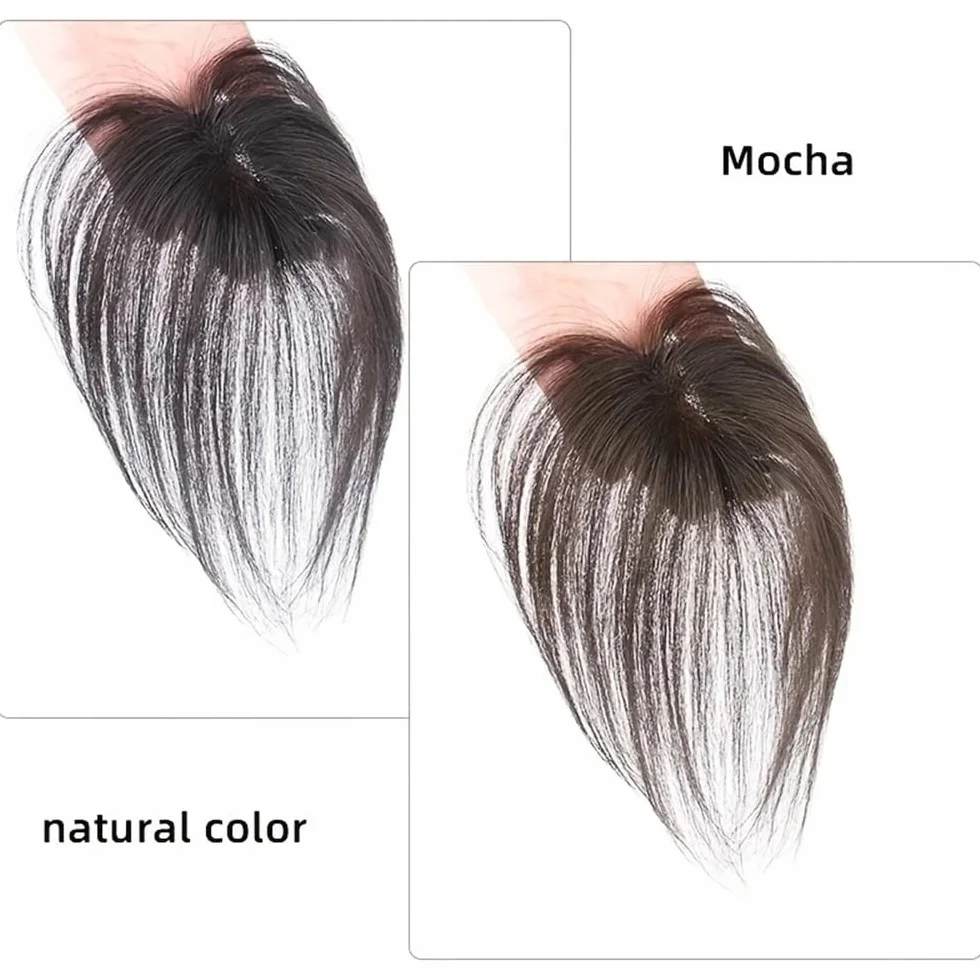 Extensión capilar con clip para flequillo, cobertura de 360° para mujeres con cabello escaso, para uso diario añade el volumen del cabello (Mocha)
