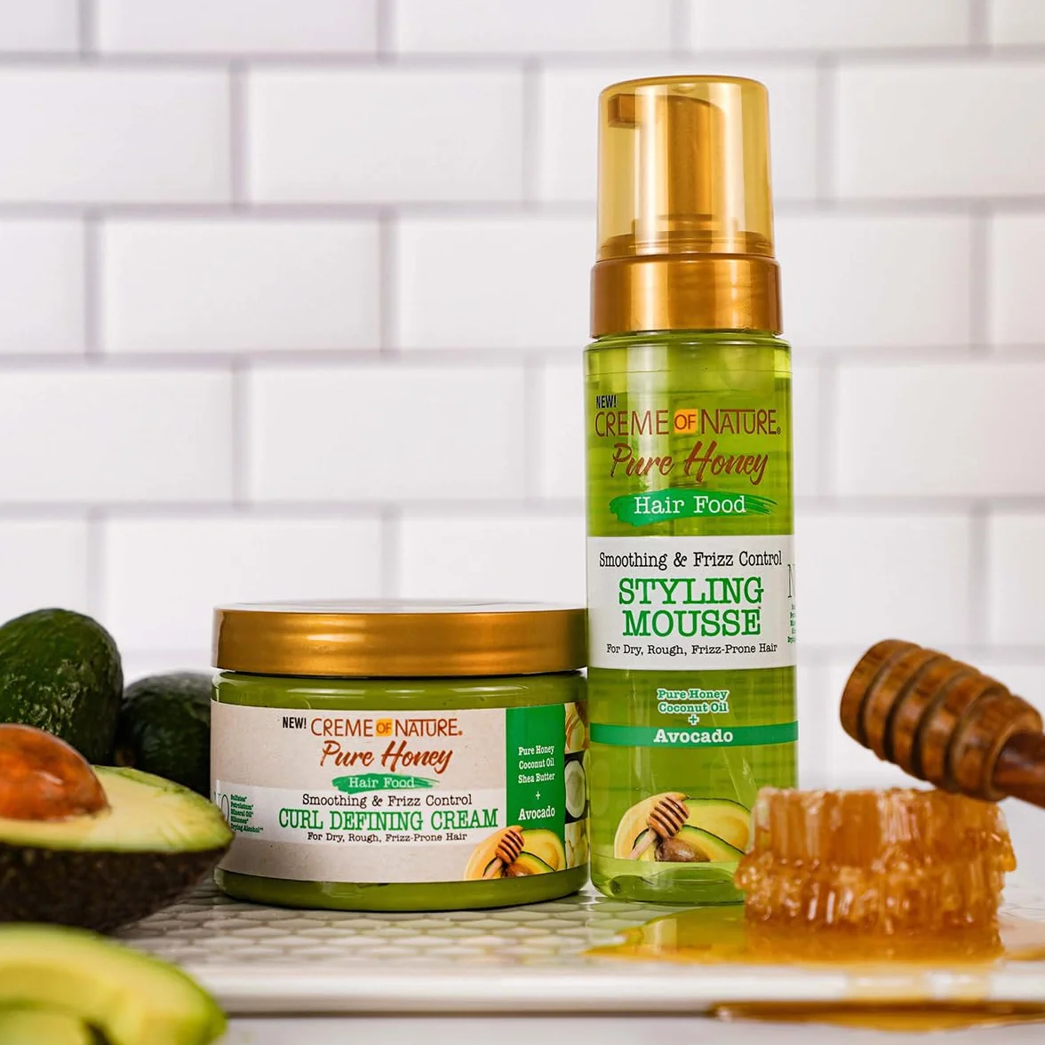 Creme of Nature Pure Honey Hair Food Avocado Espuma para peinar 207ml