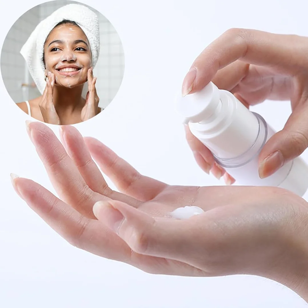 4 Pcs 50ml Bote Airless Dispensador de Bomba, Travel Bottles, Contenedor de Bomba de Cosmético, Botella Vacía de Viaje, Botella de Presión de Vacío, para Loción Crema Facial Crema de Manos
