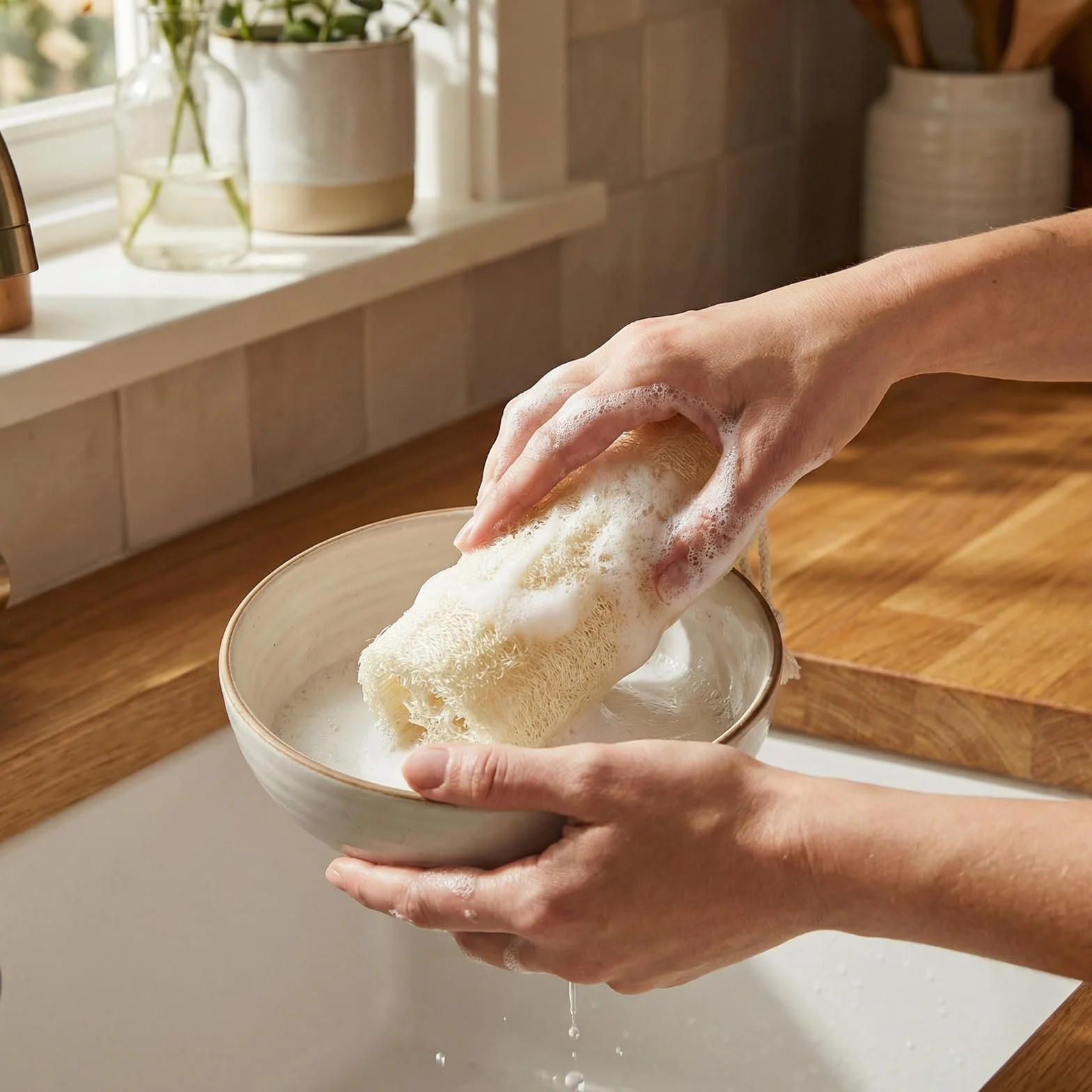 Lufa Natural Esponja Exfoliante de Ducha 6 Piezas Reutilizable