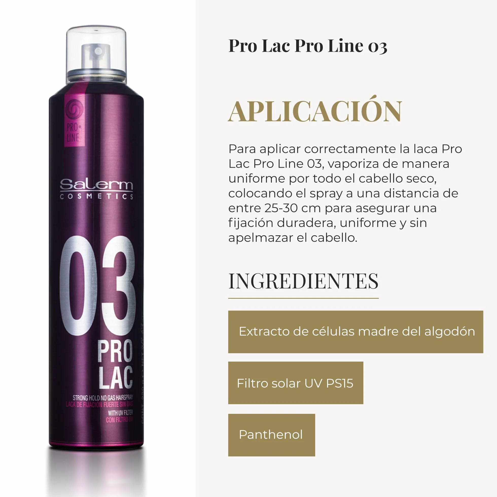 SALERM Pro Line Hair Spray 03 300 ml Fijación Fuerte con Filtro Solar UV Anti Humedad