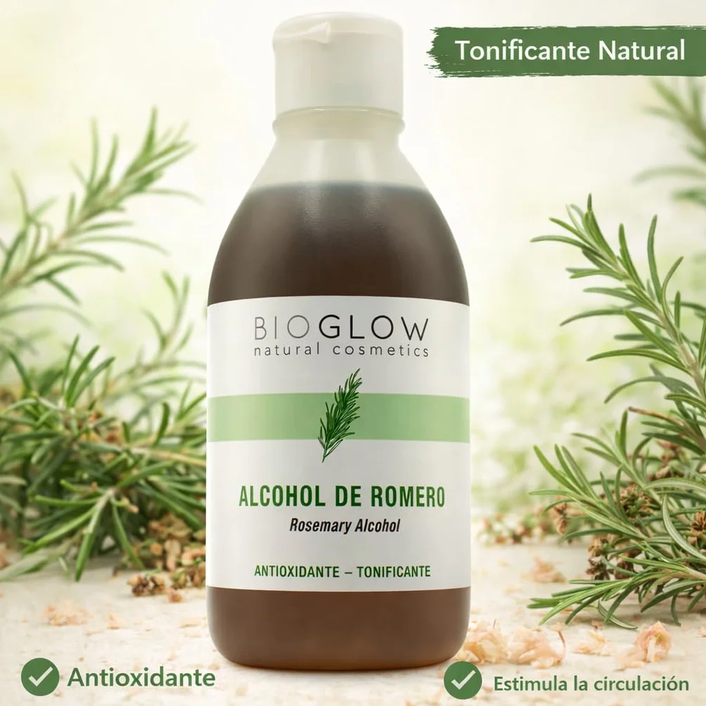 Alcohol de Romero Natural 250 ml Tónico Corporal para Masaje, Estimula la Circulación, Piernas Cansadas