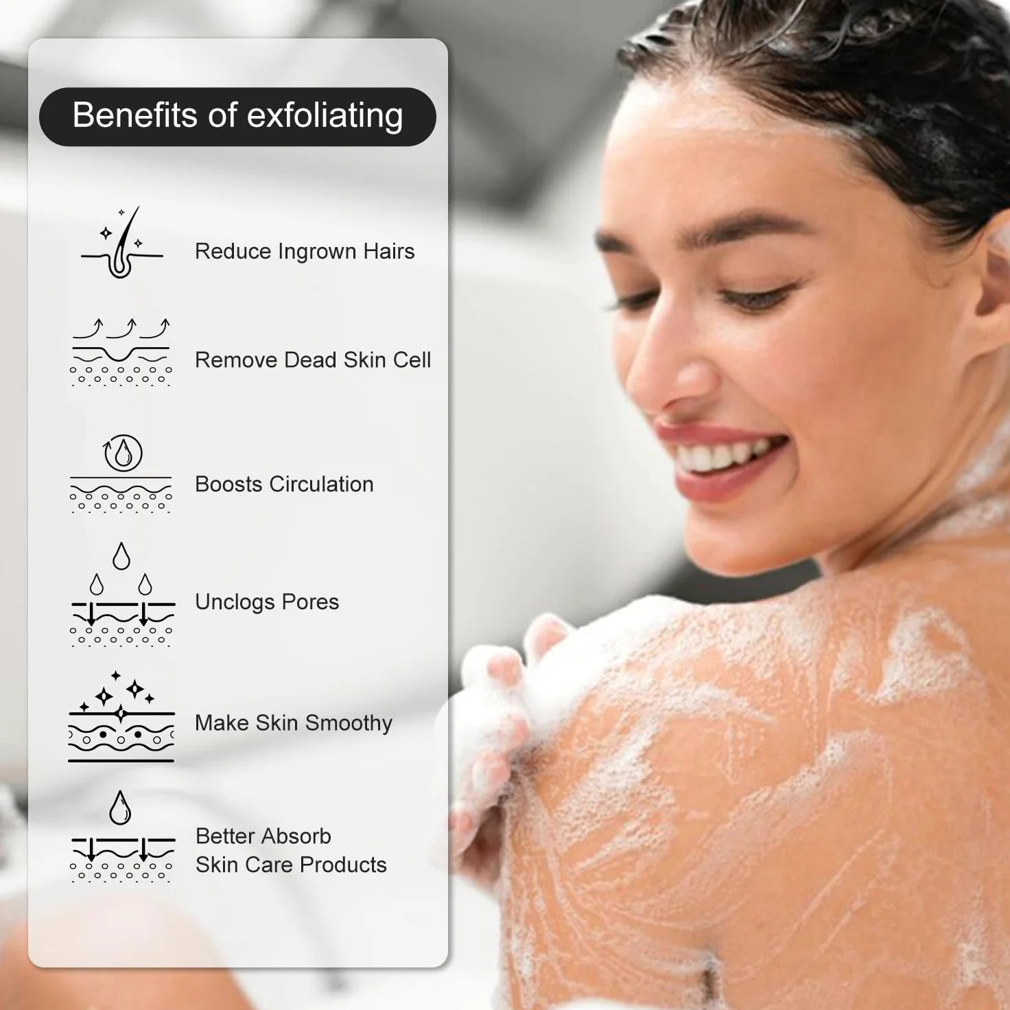 Guante exfoliante profundo, guante exfoliante para ducha, removedor de piel muerta y exfoliante de piel para cuerpo, guante exfoliante corporal para queratosis pilaris, guante de exfoliación corporal,